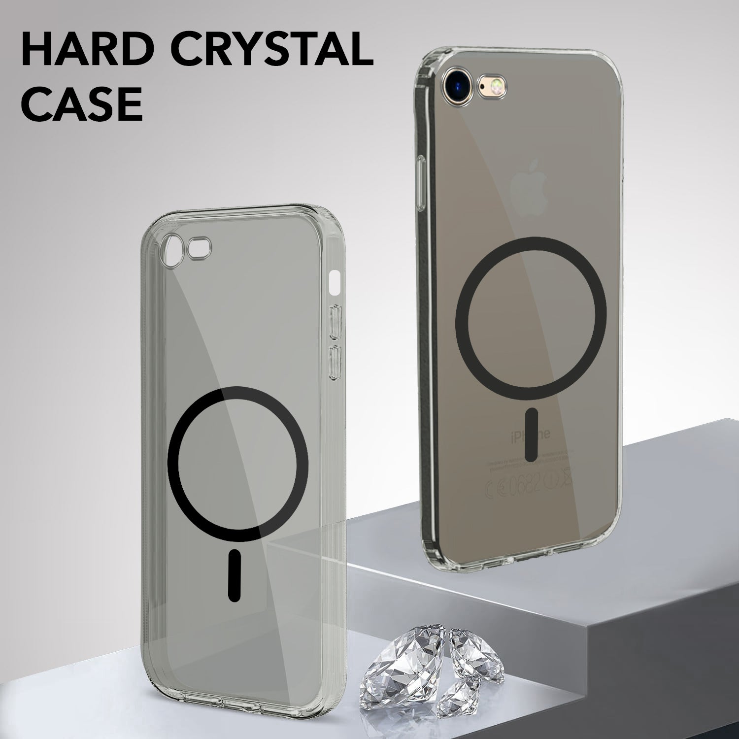 For Apple iPhone 7 | iPhone 8 Back Cover Case Lifetime Anti-Yellow MagSafe Compatible Clear (Sleek Hard Crystal | Shockproof and Camera Protection)