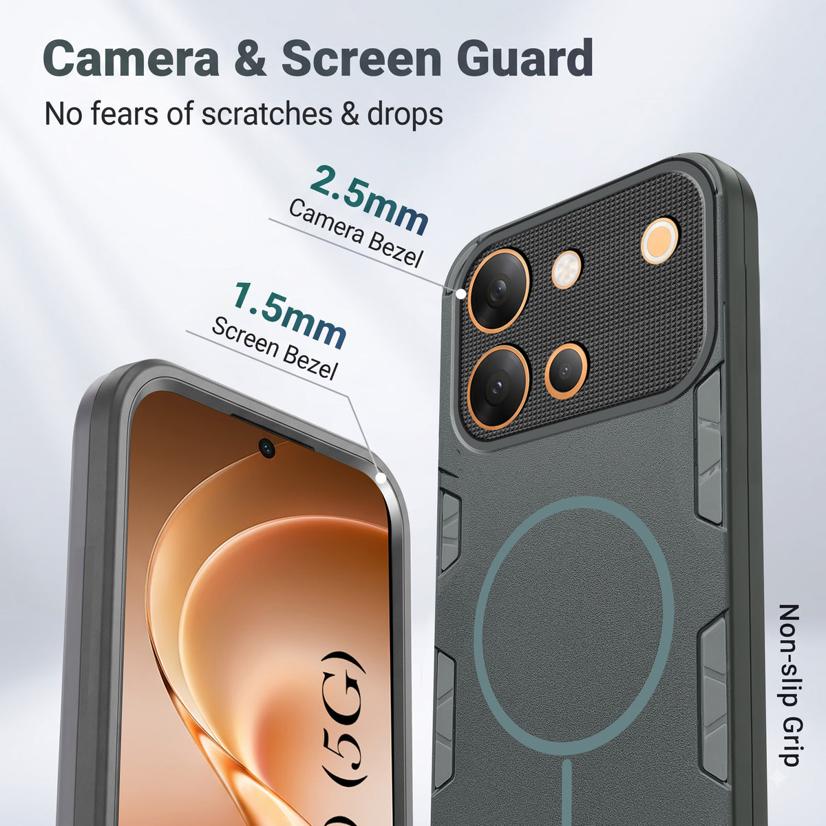 For Vivo V80 5G Back Cover Case (Slim Hybrid Armor | Shockproof Camera Protection | Rugged Dual Layer)