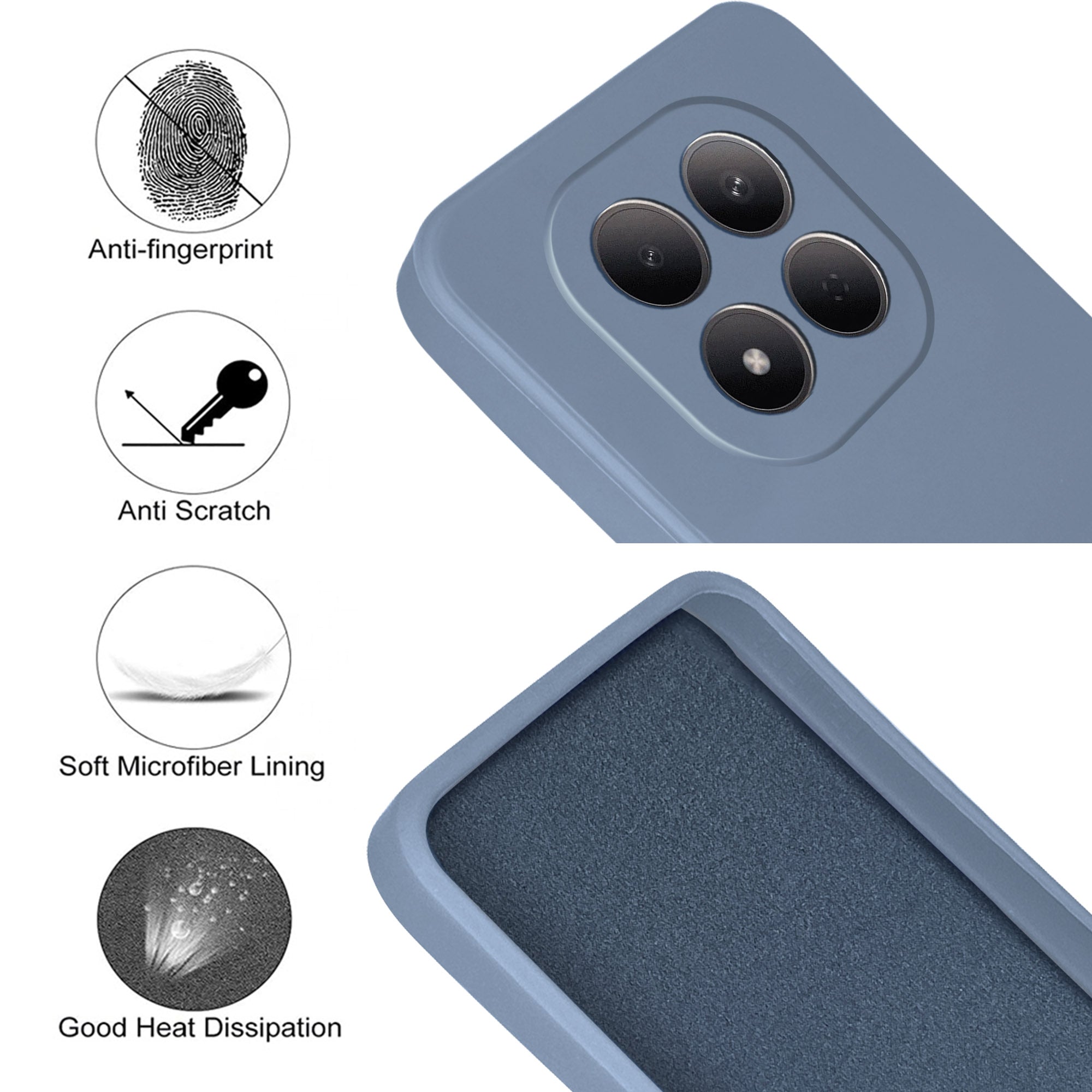 For Xiaomi Redmi Note 15 Pro 5G Back Cover Case (Matte Finish Silicone with Inside Fiber cloth)
