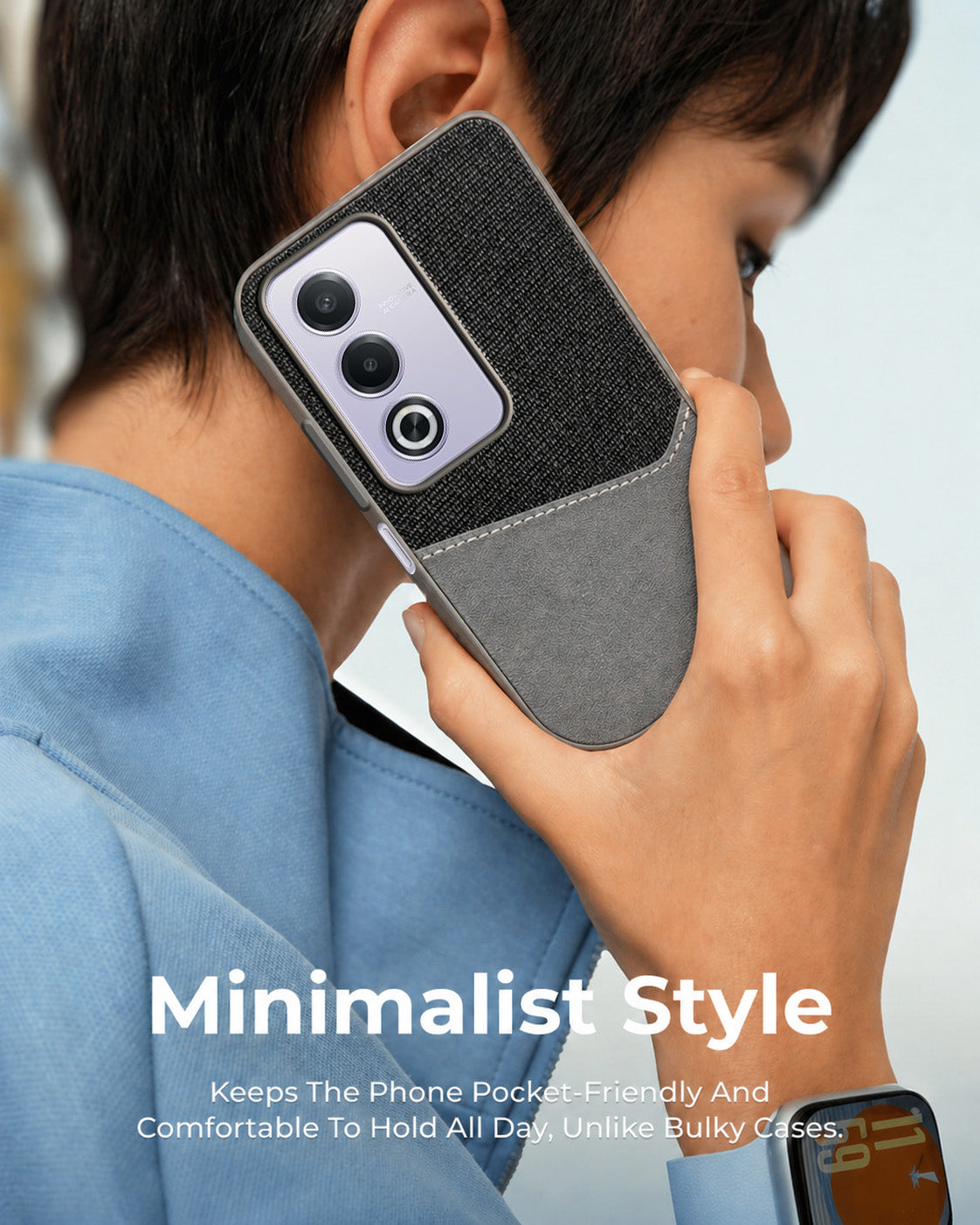 For Oppo A3 Pro 5G Back Cover Case (Dual PU Leather Stitch | Professional Minimalist | Soft and Flexible)