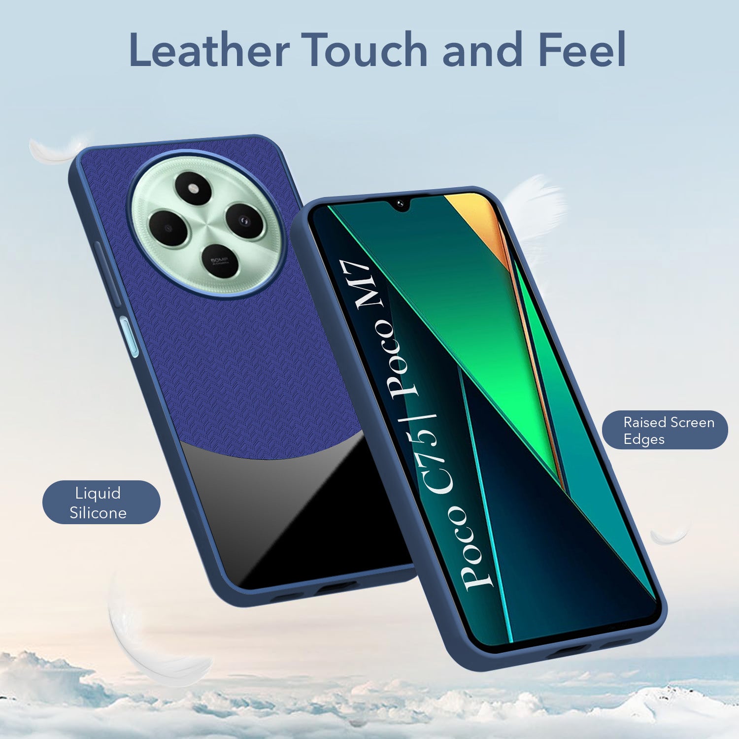 For Poco C75 | Poco M7 Silicone Finish Back Cover Case (Premium Minimalist Professional Feel | Camera Protection Bump)