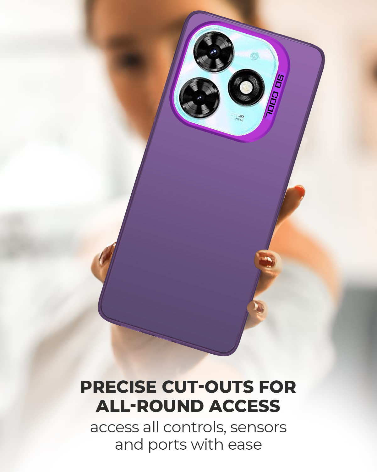 For Tecno Spark 20C Hard Back Cover Case (Velvet Touch | Professional Glossy Finish | Camera Protection Bump)