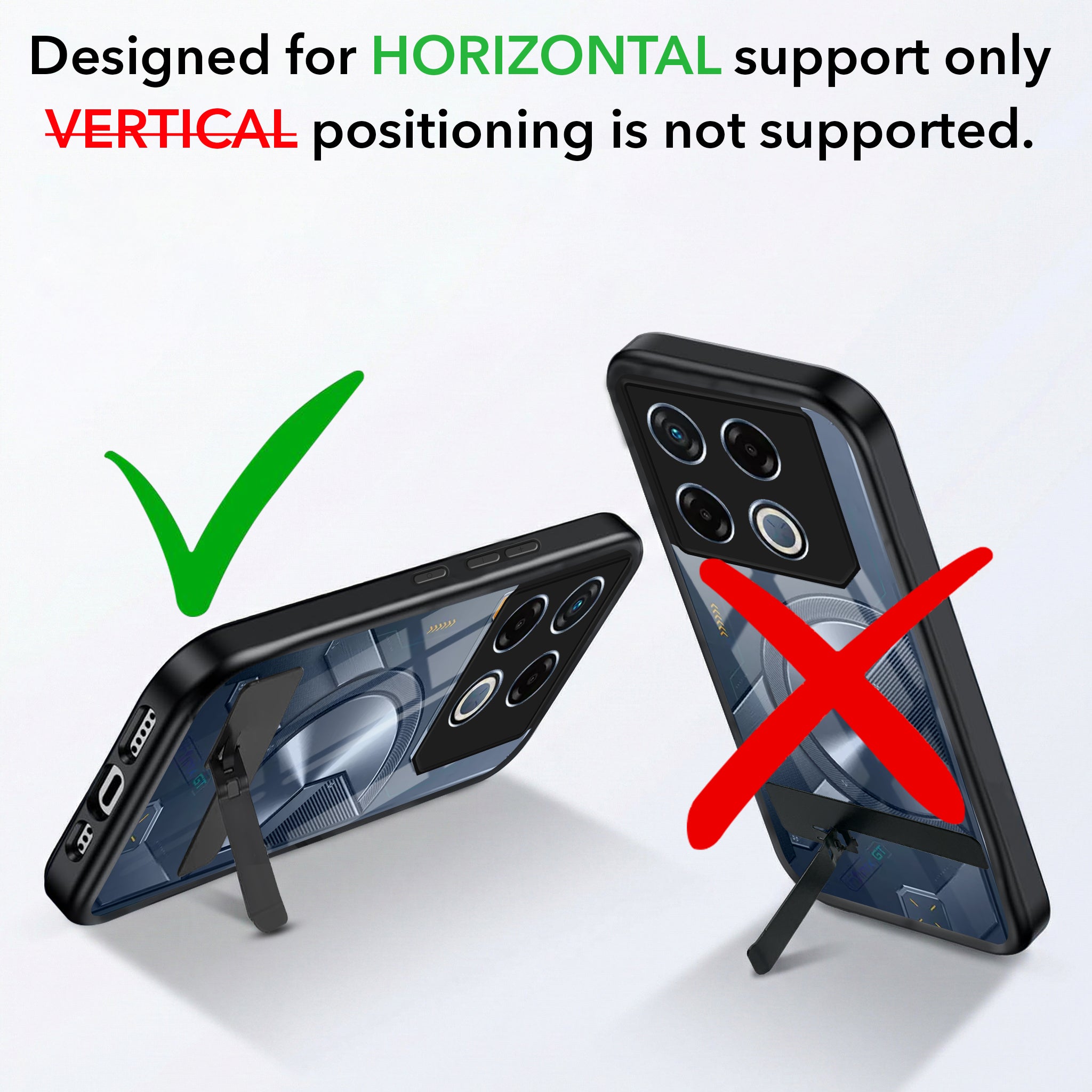 For Infinix GT 20 Pro 5G Back Cover Case (Built-in Stand | Lifetime Anti Yellow | Kickstand Shockproof | Camera Protection | MagSafe Compatible)