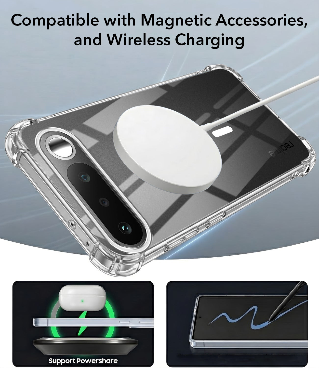 For Realme 16 Back Cover Shockproof Crystal-Clear (Magsafe Wireless Support | Drop & Camera Protection | Hard Polycarbonate)