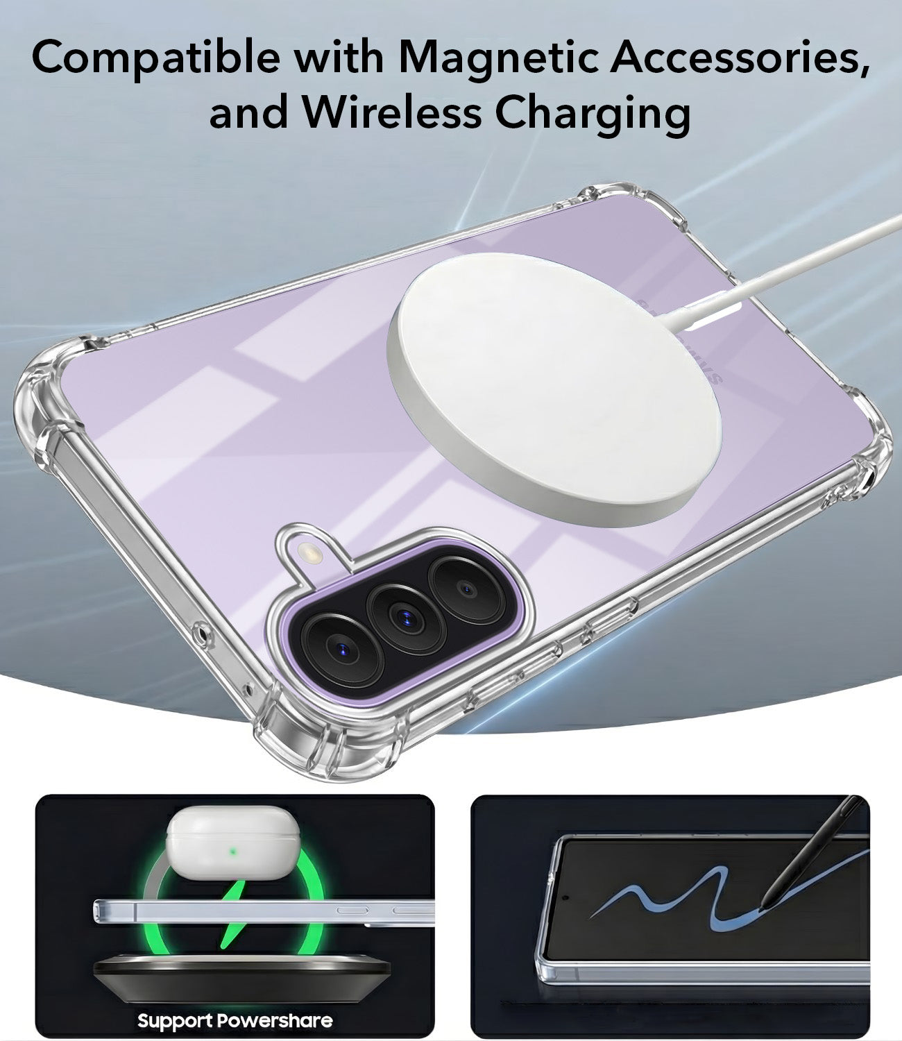 For Samsung Galaxy A37 5G Back Cover Shockproof Crystal-Clear (Magsafe Wireless Support | Drop & Camera Protection | Hard Polycarbonate)