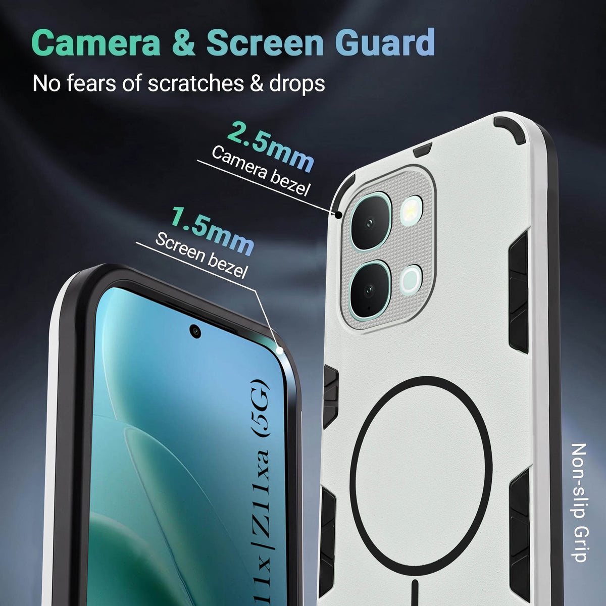 For iQOO Z11x | iQOO Z11xa 5G Back Cover Case (Slim Hybrid Armor | Shockproof Camera Protection | Rugged Dual Layer)