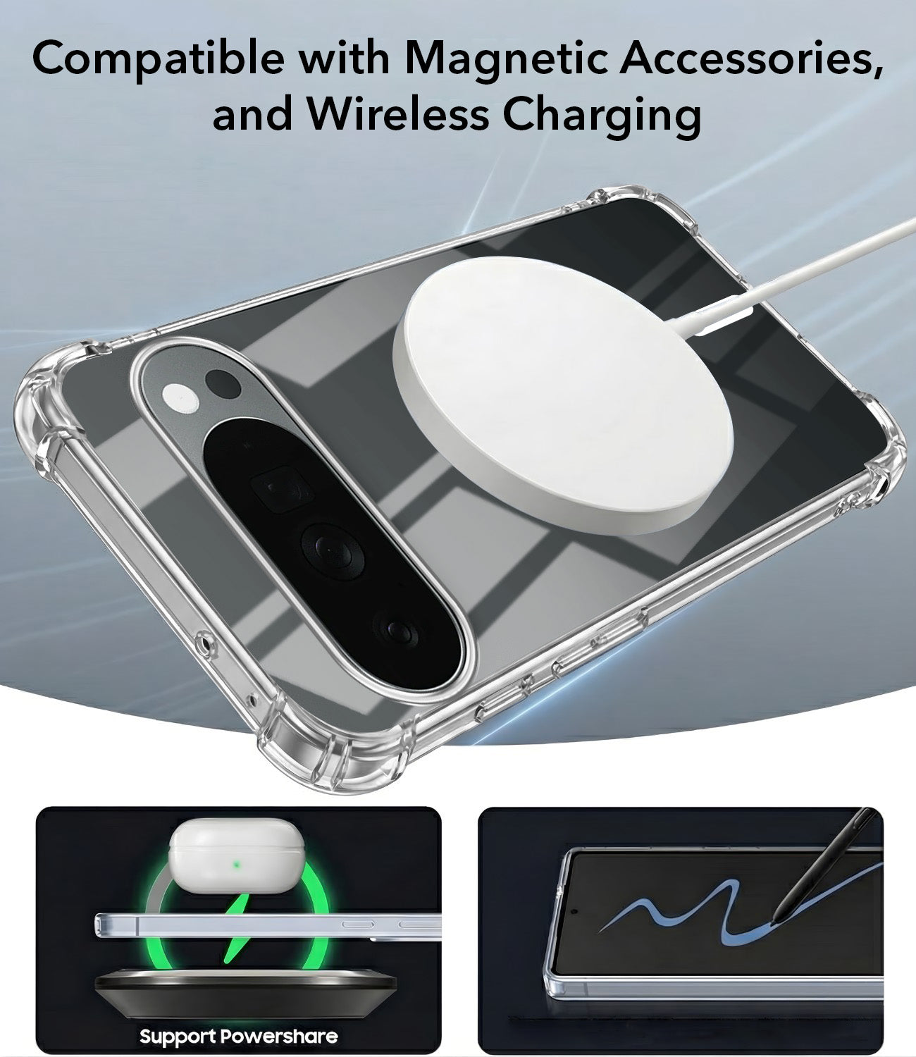 For Google Pixel 10 Pro XL Back Cover Shockproof Crystal-Clear (Magsafe Wireless Support | Drop & Camera Protection | Hard Polycarbonate)