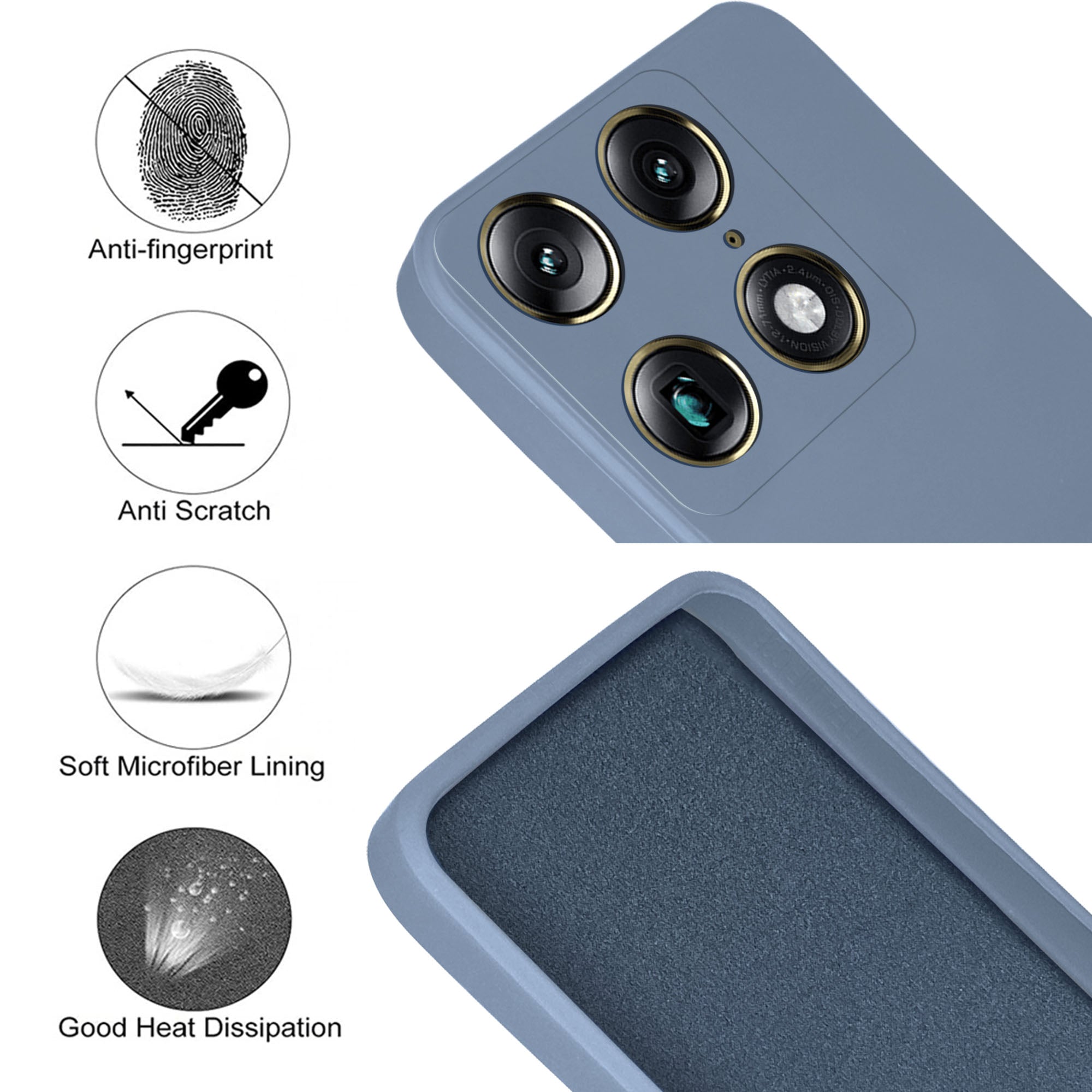 For Motorola Moto Signature 5G Back Cover Case (Matte Finish Silicone with Inside Fiber cloth)