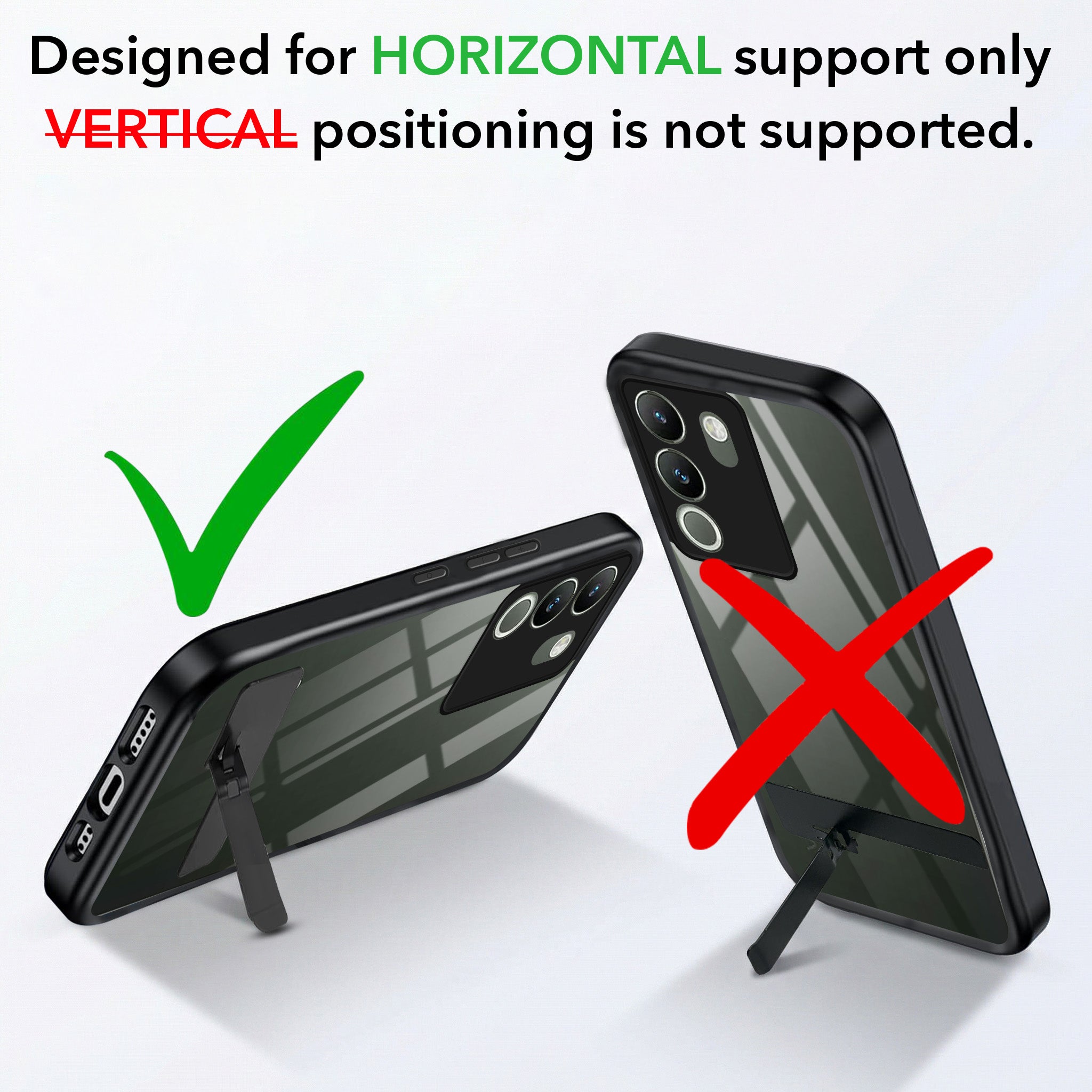 For Vivo Y200 Back Cover Case (Built-in Stand | Lifetime Anti Yellow | Kickstand Shockproof | Camera Protection | MagSafe Compatible)