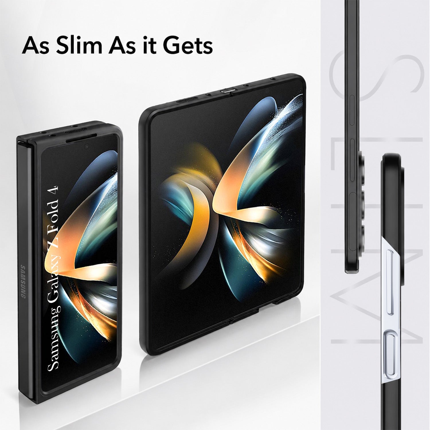 For Samsung Galaxy Z Fold 4 5G Back Flip Case Cover (Craft Printed Design | Hybrid Texture | Inside Microfiber Cloth)