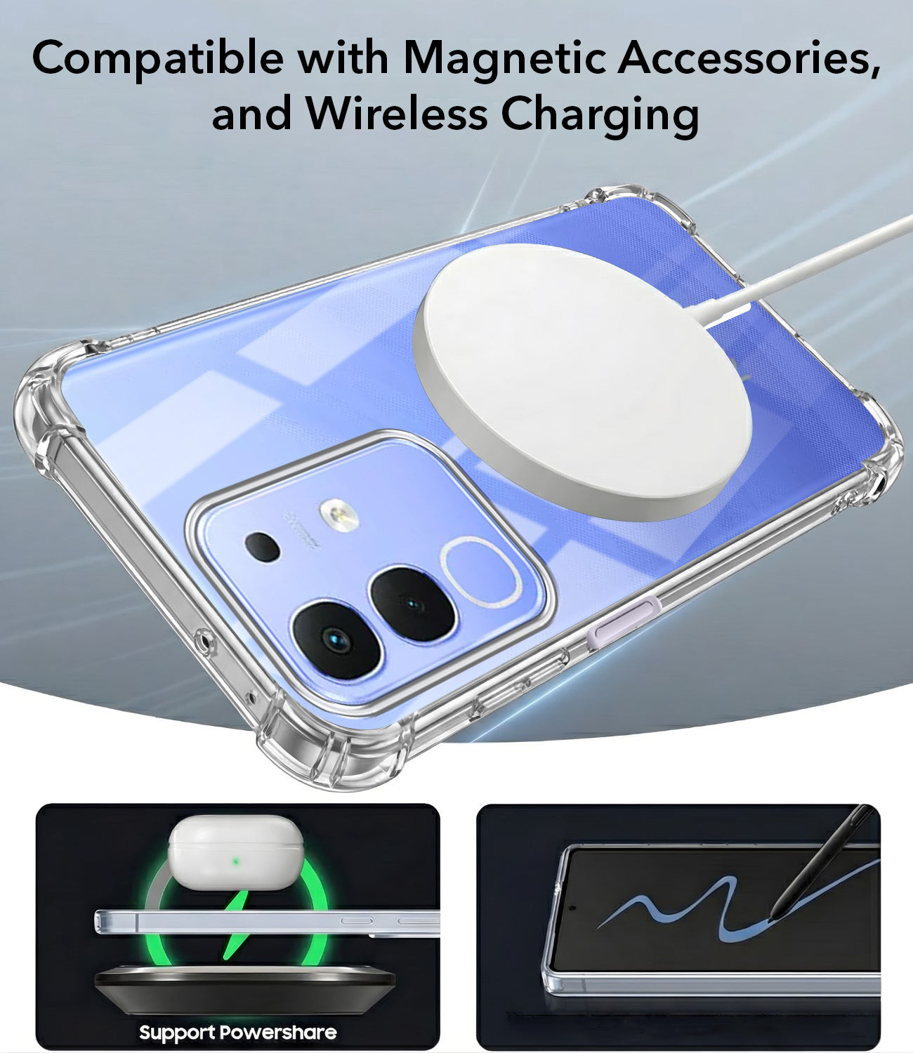 For Vivo iQOO Z10x Back Cover Shockproof Crystal-Clear (Magsafe Wireless Support | Drop & Camera Protection | Hard Polycarbonate)