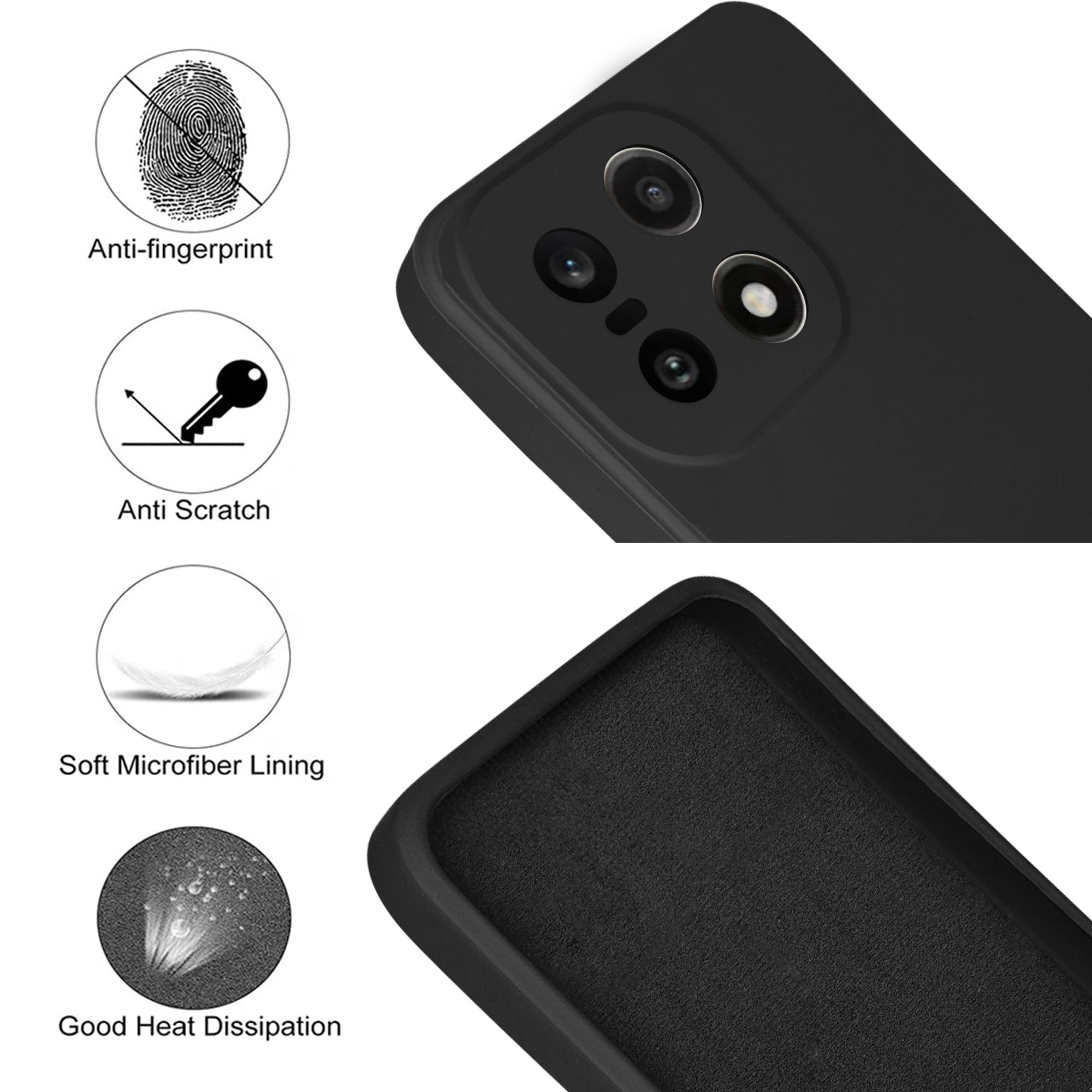 For OnePlus 15 5G Back Cover Case (Matte Finish Silicone with Inside Fiber cloth)