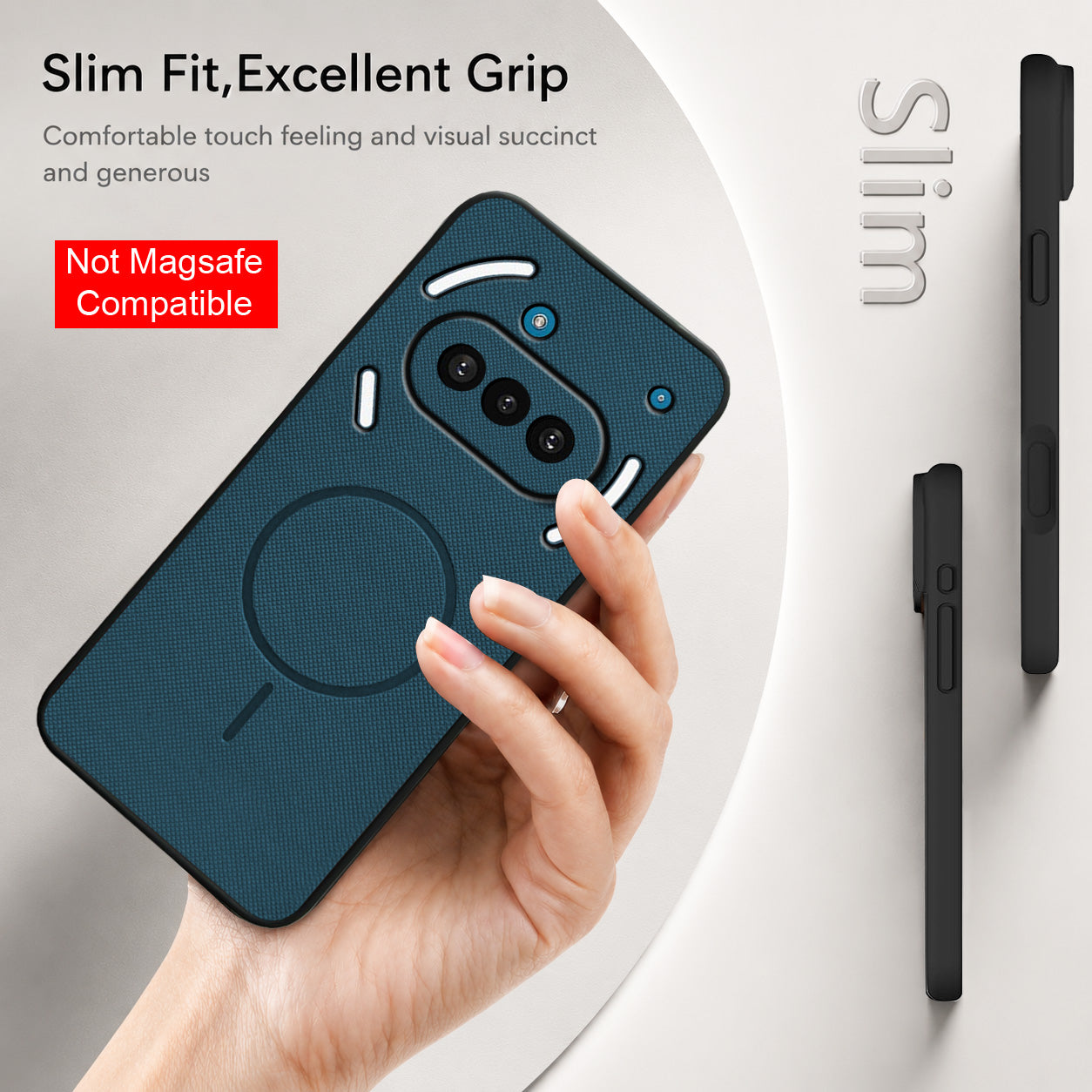 For Nothing Phone 3A Back Cover Case PU Leather (Texture Grip Design | Professional Minimalist | Camera Protection | Soft and Flexible)