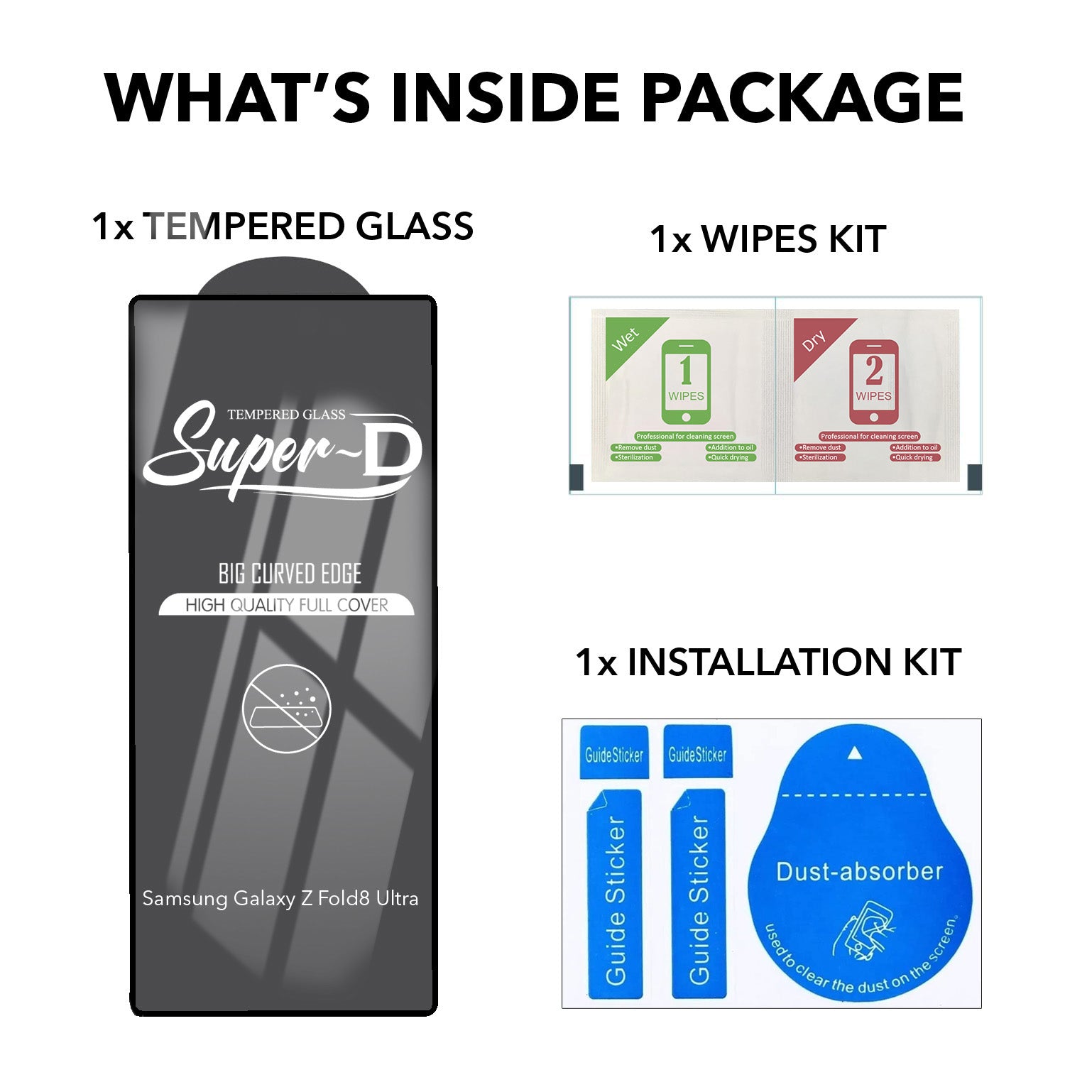 (Pack of 2) Tempered Glass For Samsung Galaxy Z Fold 8 Ultra Military-Grade Gorilla Tempered Glass Screen Protector With Installation Kit | Shatterproof, Full Coverage, HD Clear, Scratch Resistant
