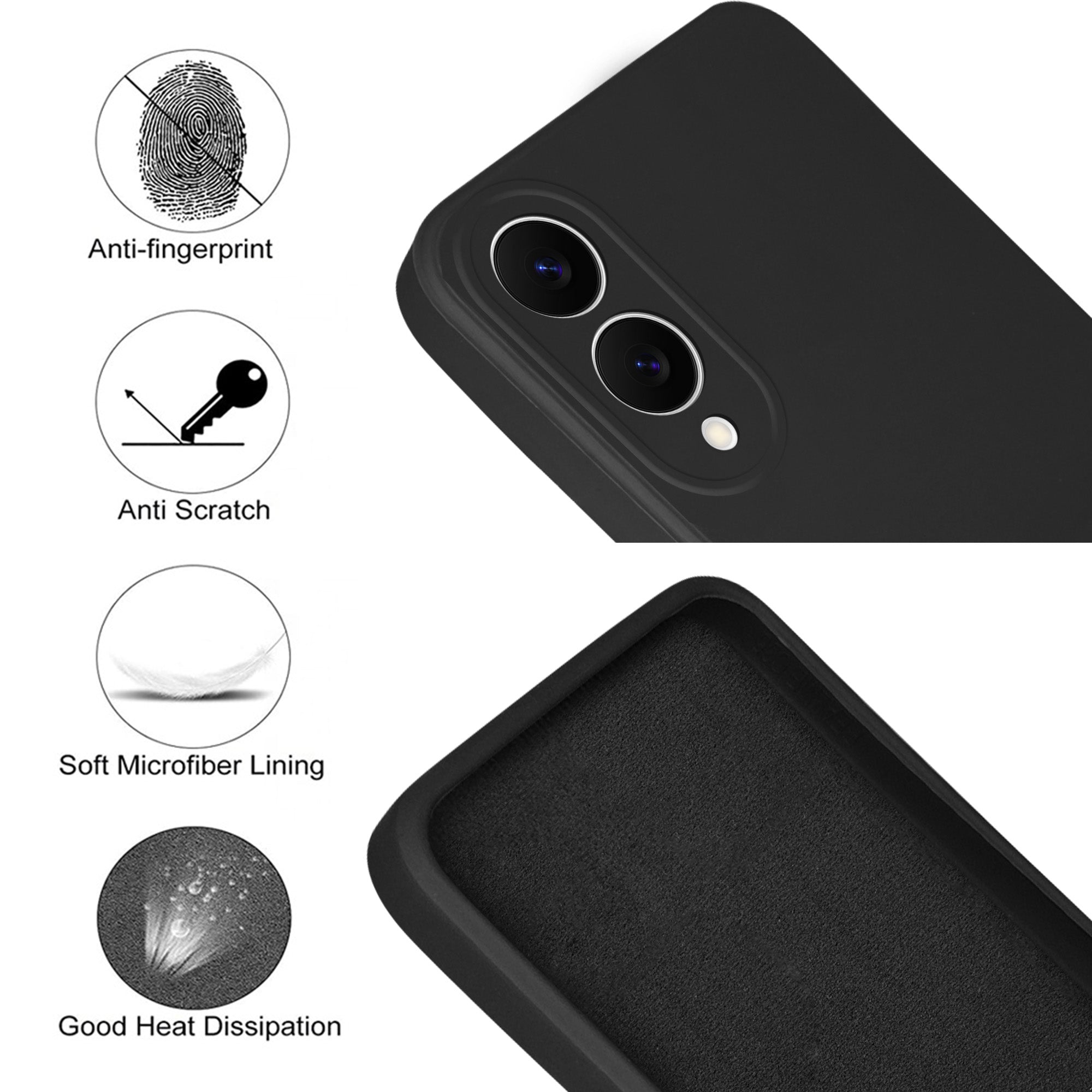 For Samsung Galaxy S25 Edge  Back Cover Case (Matte Finish Silicone with Inside Fiber cloth)