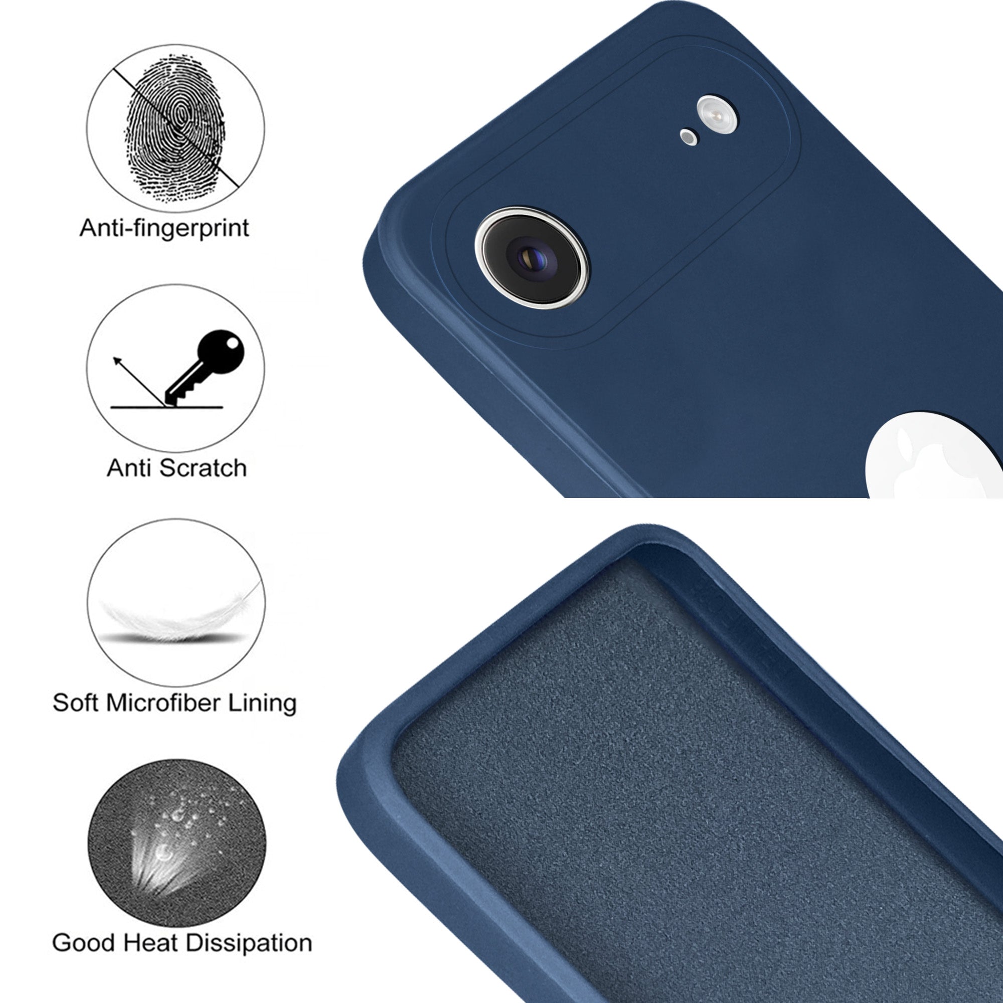 For Apple iPhone 17 Air Back Cover Case (Matte Finish Silicone with Inside Fiber cloth)