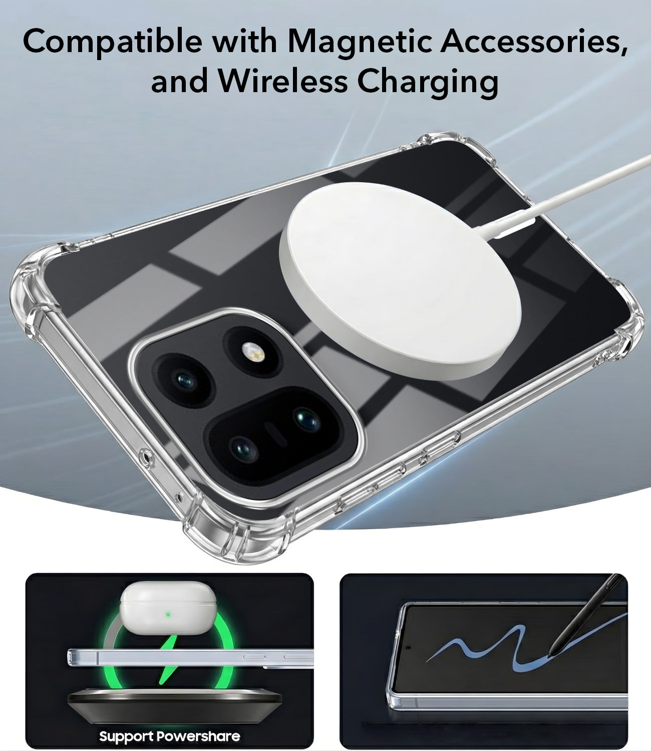 For OnePlus 15 5G Back Cover Shockproof Crystal-Clear (Magsafe Wireless Support | Drop & Camera Protection | Hard Polycarbonate)