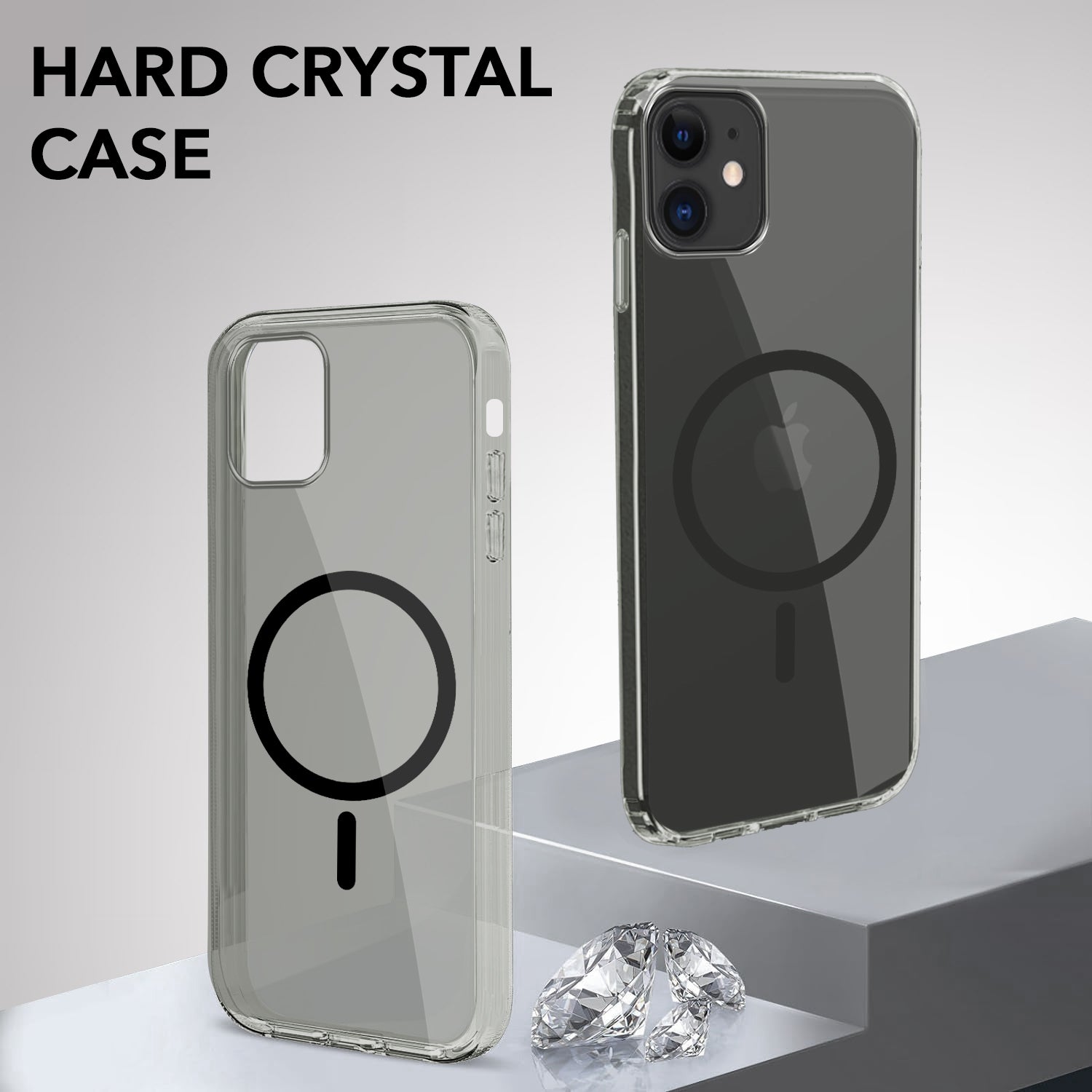 For Apple iPhone 11 Back Case Cover Lifetime Anti-Yellow MagSafe Compatible Clear (Sleek Hard Crystal | Camera Protection and Shockproof)