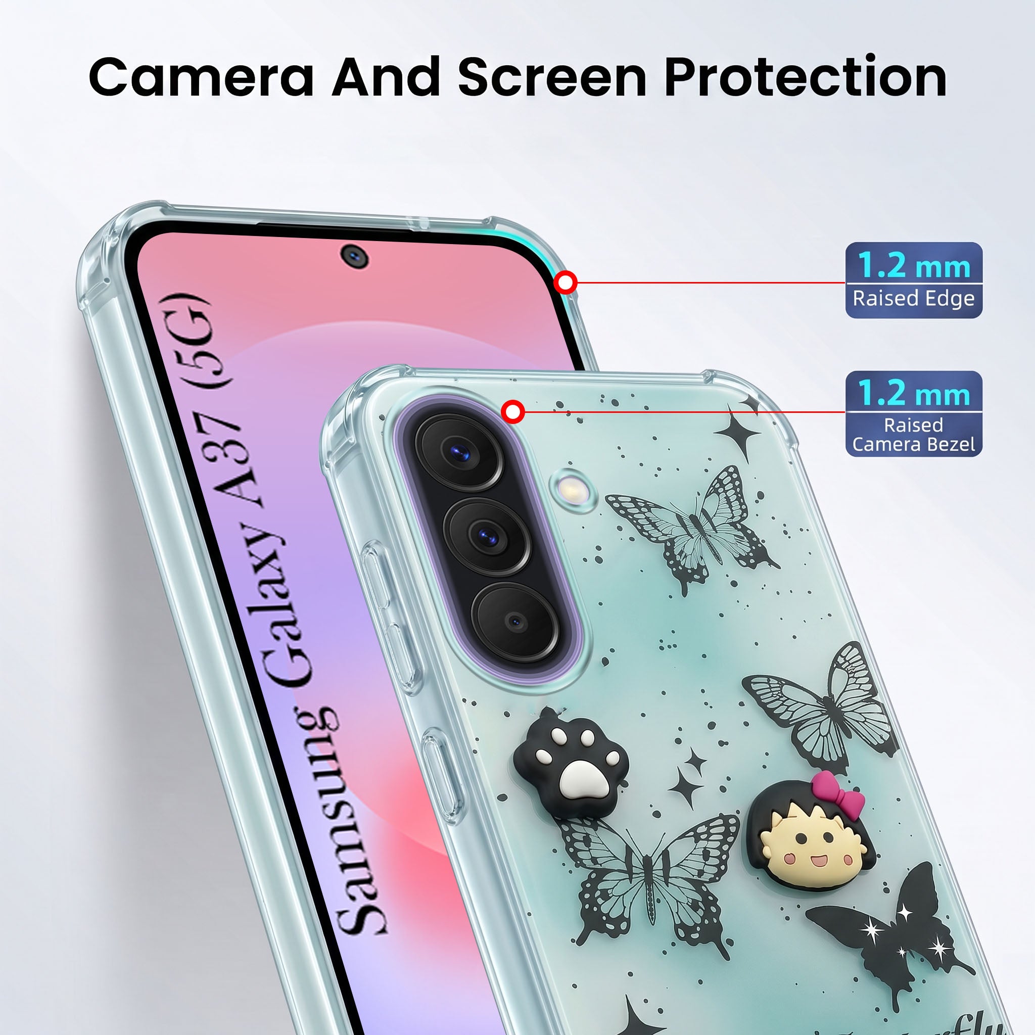 For Samsung Galaxy A37 5G Back Cover Case (3D Cute Cartoons | Hard Back Side Soft | Matte Premium Finish | HD Printing)