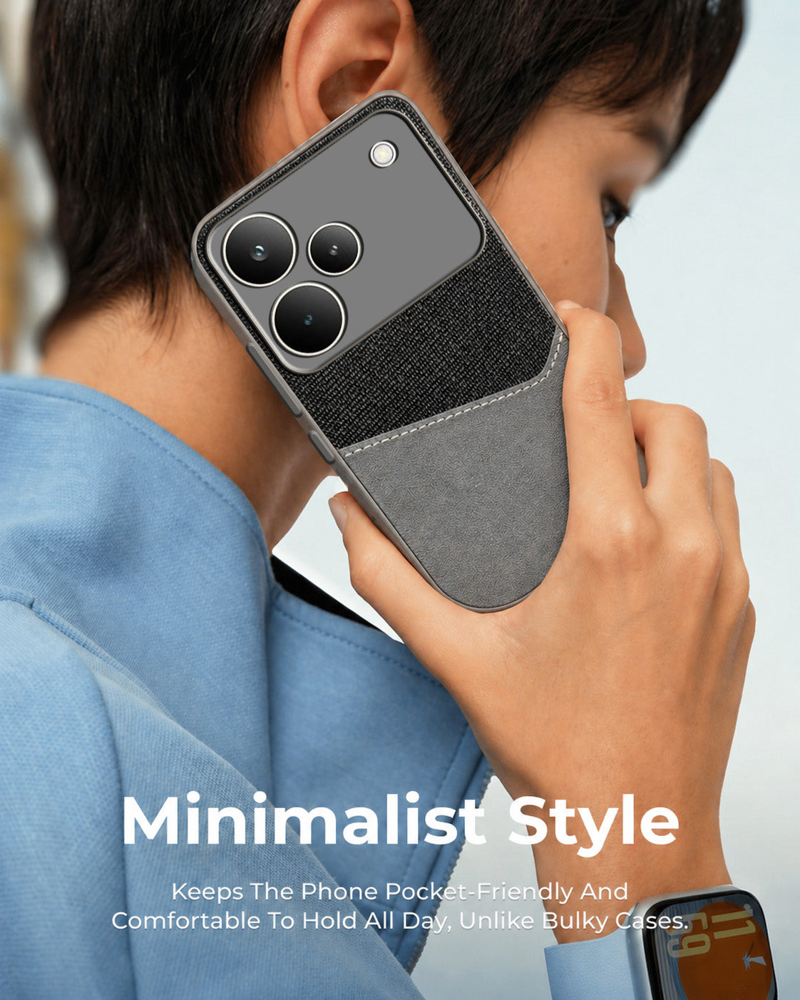 For Realme P4 Pro Back Cover Case (Dual PU Leather Stitch | Professional Minimalist | Soft and Flexible)