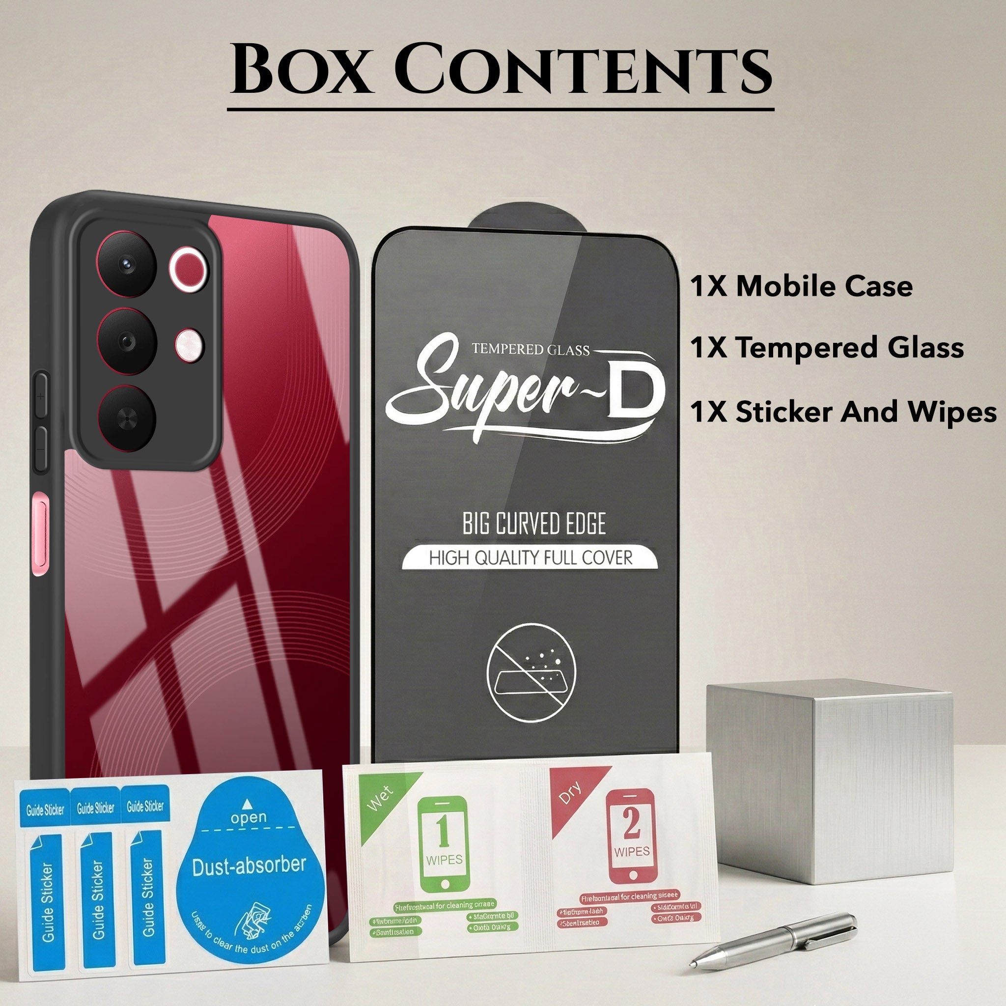 For Realme 15X Combo with Back Cover and 9H Tempered Glass (Lifetime Anti-Yellow | Crystal Clear Shockproof | Oleophobic Coating Screen Glass)