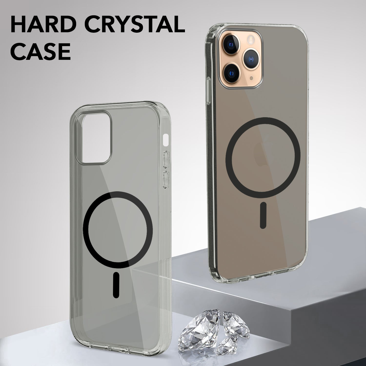 For Apple iPhone 11 Pro Max Back Cover Case Lifetime Anti-Yellow MagSafe Compatible Clear (Sleek Hard Crystal | Shockproof and Camera Protection)