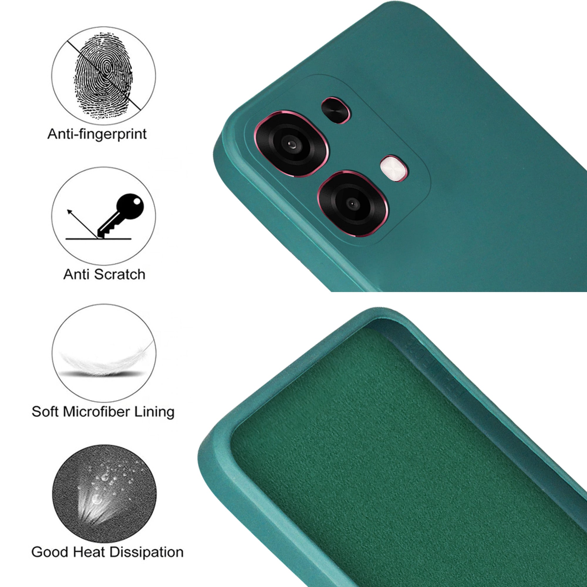 For Oppo F31 5G Back Cover Case (Matte Finish Silicone with Inside Fiber cloth)