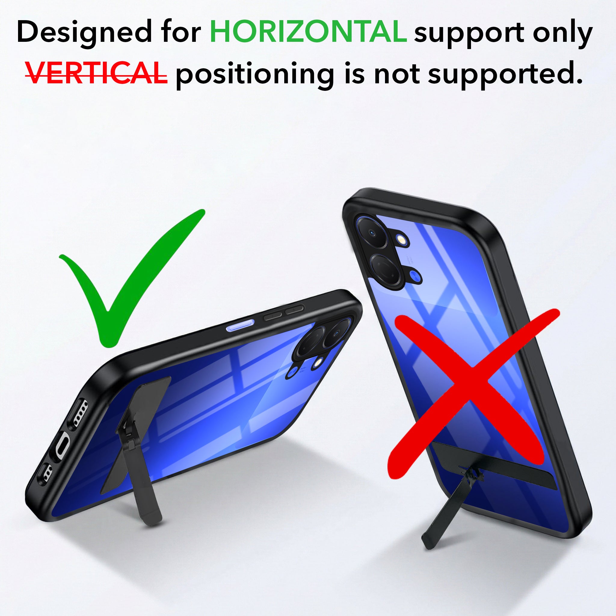 For Tecno Spark Go 3 Back Cover Case (Built-in Stand | Lifetime Anti Yellow | Kickstand Shockproof | Camera Protection | MagSafe Compatible)