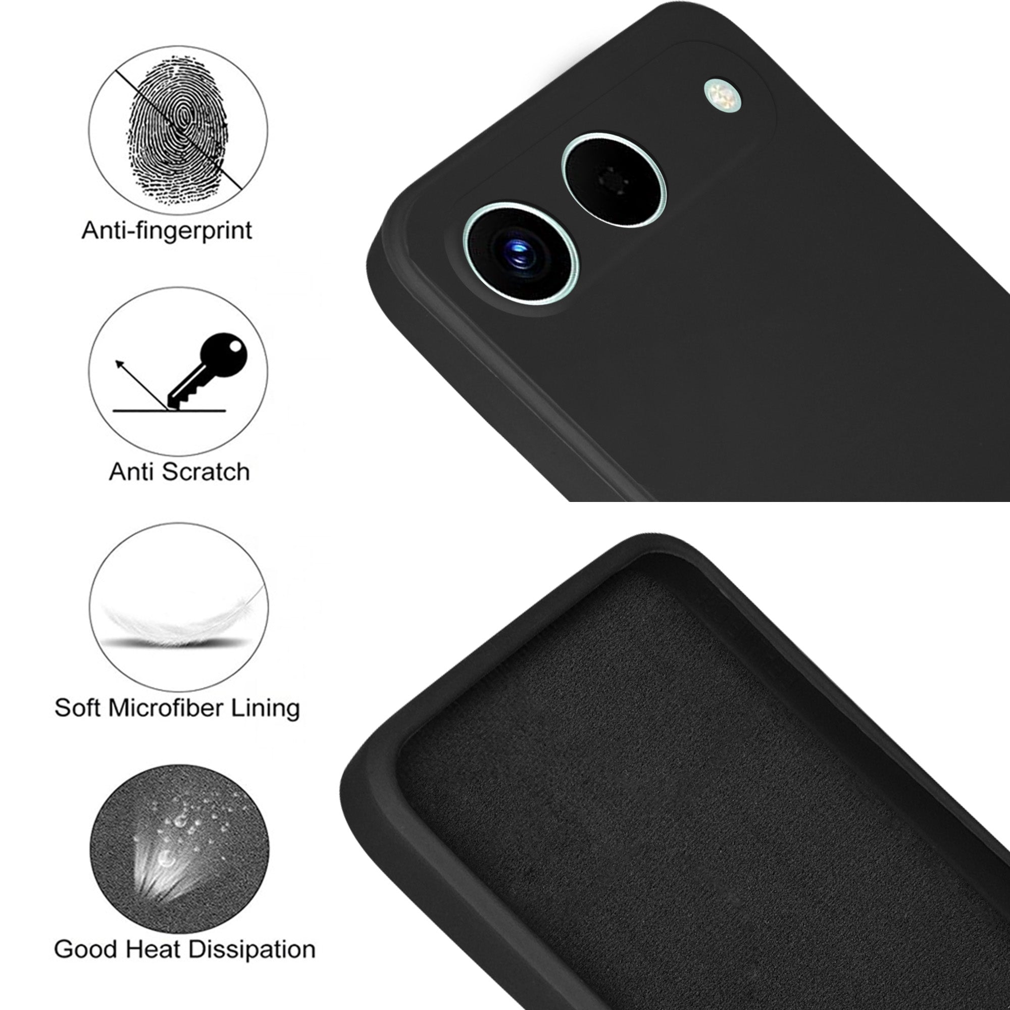For Tecno Spark Go 5G Back Cover Case (Matte Finish Silicone with Inside Fiber cloth)