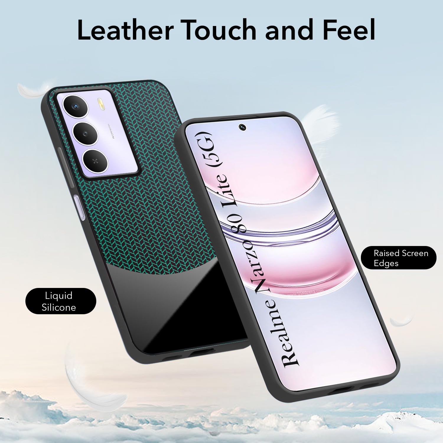 For Realme Narzo 80 Lite 5G Back Cover Case (Elegant PU Leather Finish | Premium Minimalist Professional | Camera Protection Bump)