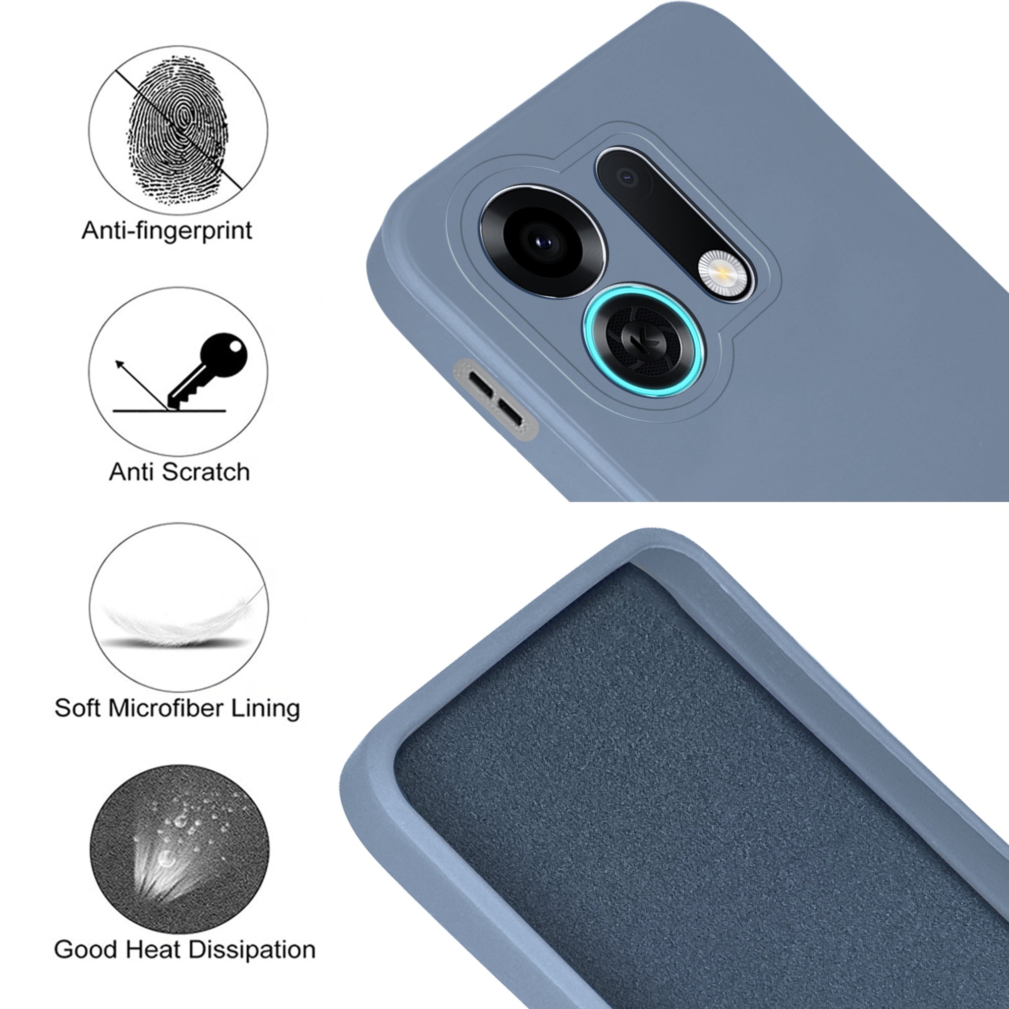 For Oppo K13 Turbo | Oppo K13 Turbo Pro Back Cover Case (Matte Finish Silicone with Inside Fiber cloth)