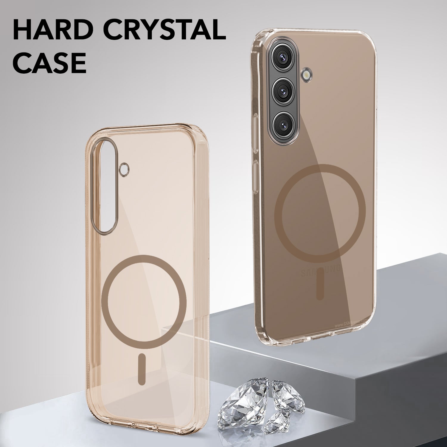 For Samsung Galaxy S24 Back Cover Case Lifetime Anti-Yellow MagSafe Compatible Clear (Sleek Hard Crystal | Shockproof and Camera Protection)
