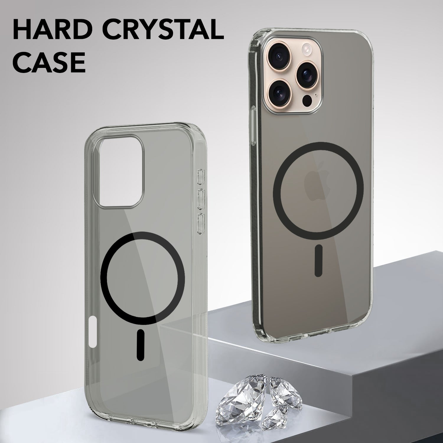 For Apple iPhone 16 Pro Max Back Cover Case Lifetime Anti-Yellow MagSafe Compatible Clear(Sleek Hard Crystal | Camera Protection and Shockproof)