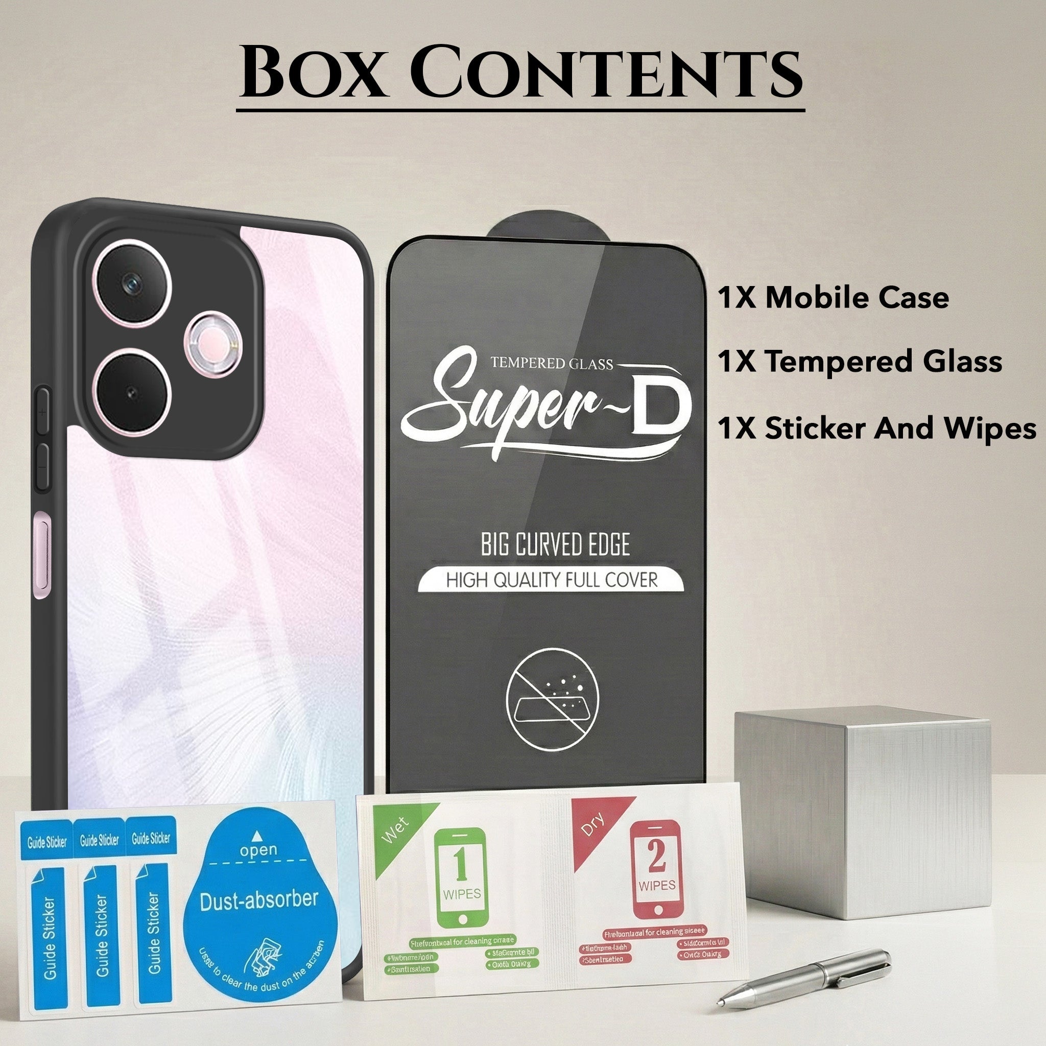 For Oppo A5 Pro Combo with Back Cover and 9H Tempered Glass (Lifetime Anti-Yellow | Crystal Clear Shockproof | Oleophobic Coating Screen Glass)