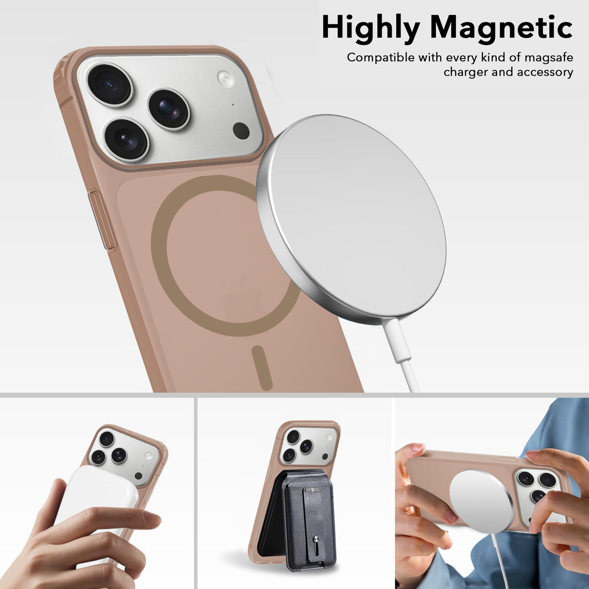For iPhone 17 Pro | iPhone 18 Pro Back Cover Case (Frosted Matte Feel | MagSafe Compatible Wireless Charging)