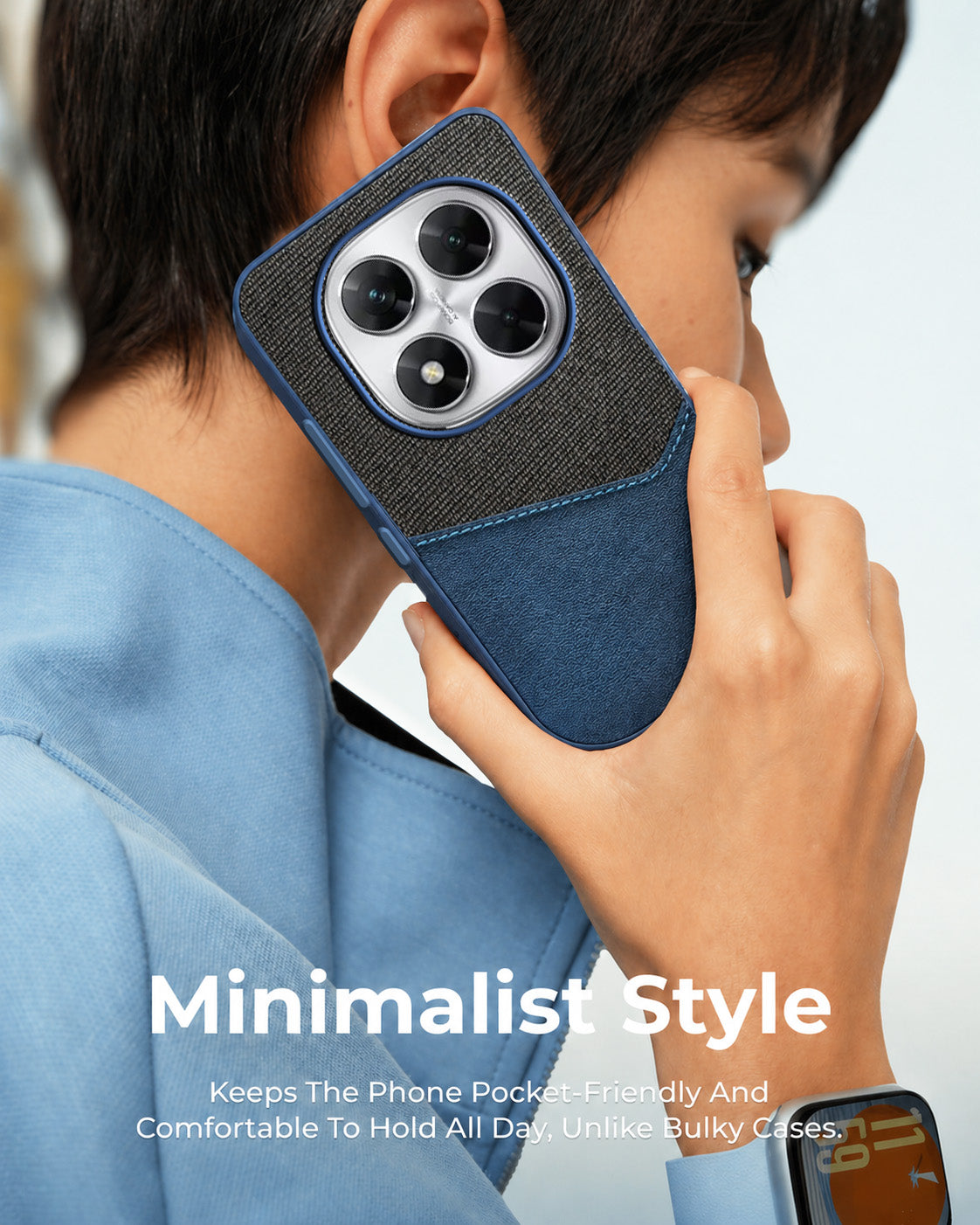 For Xiaomi Poco X7 Back Cover Case (Dual PU Leather Stitch | Professional Minimalist | Soft and Flexible)