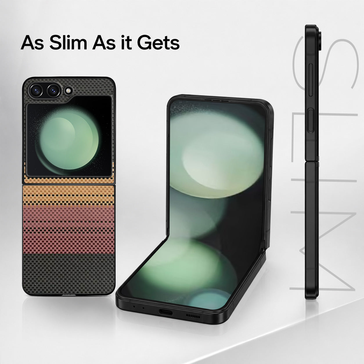 For Samsung Galaxy Z Flip 5 Back Flip Case Cover (Craft Printed Design | Hybrid Texture | Inside Microfiber Cloth)