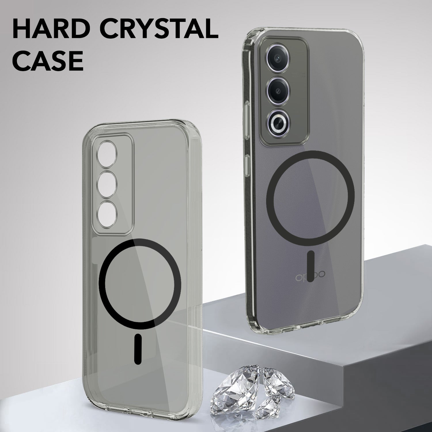 For Oppo A3 Pro 5G Back Cover Case Lifetime Anti-Yellow MagSafe Compatible Clear (Sleek Hard Crystal | Shockproof and Camera Protection)