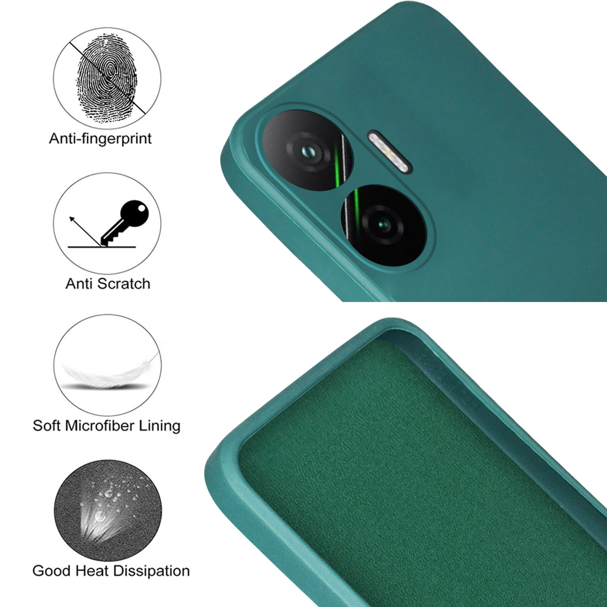 For Xiaomi Poco F7 5G Back Cover Case (Matte Finish Silicone with Inside Fiber cloth)