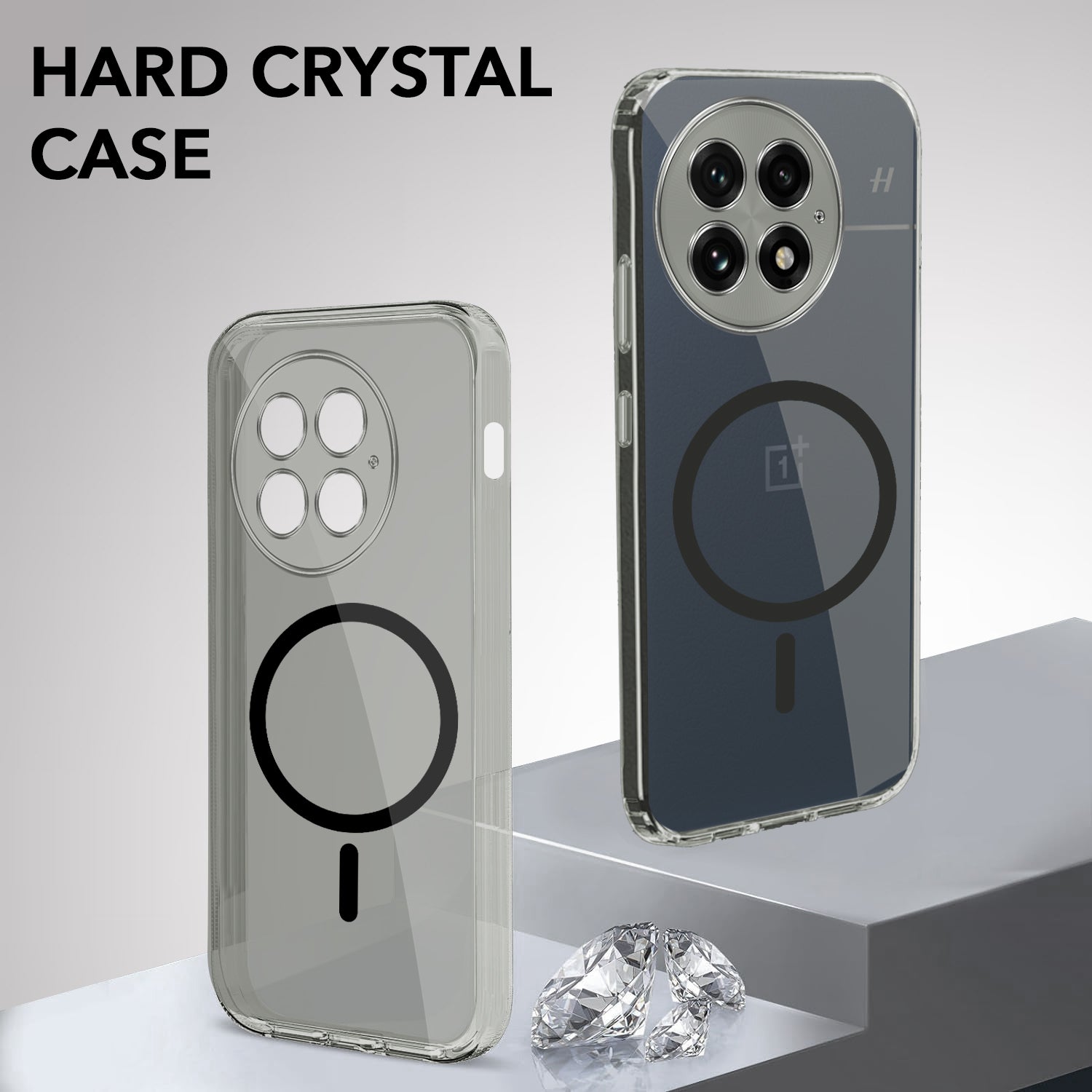 For OnePlus 13 Back Cover Case Lifetime Anti-Yellow MagSafe Compatible Clear (Sleek Hard Crystal | Shockproof and Camera Protection)