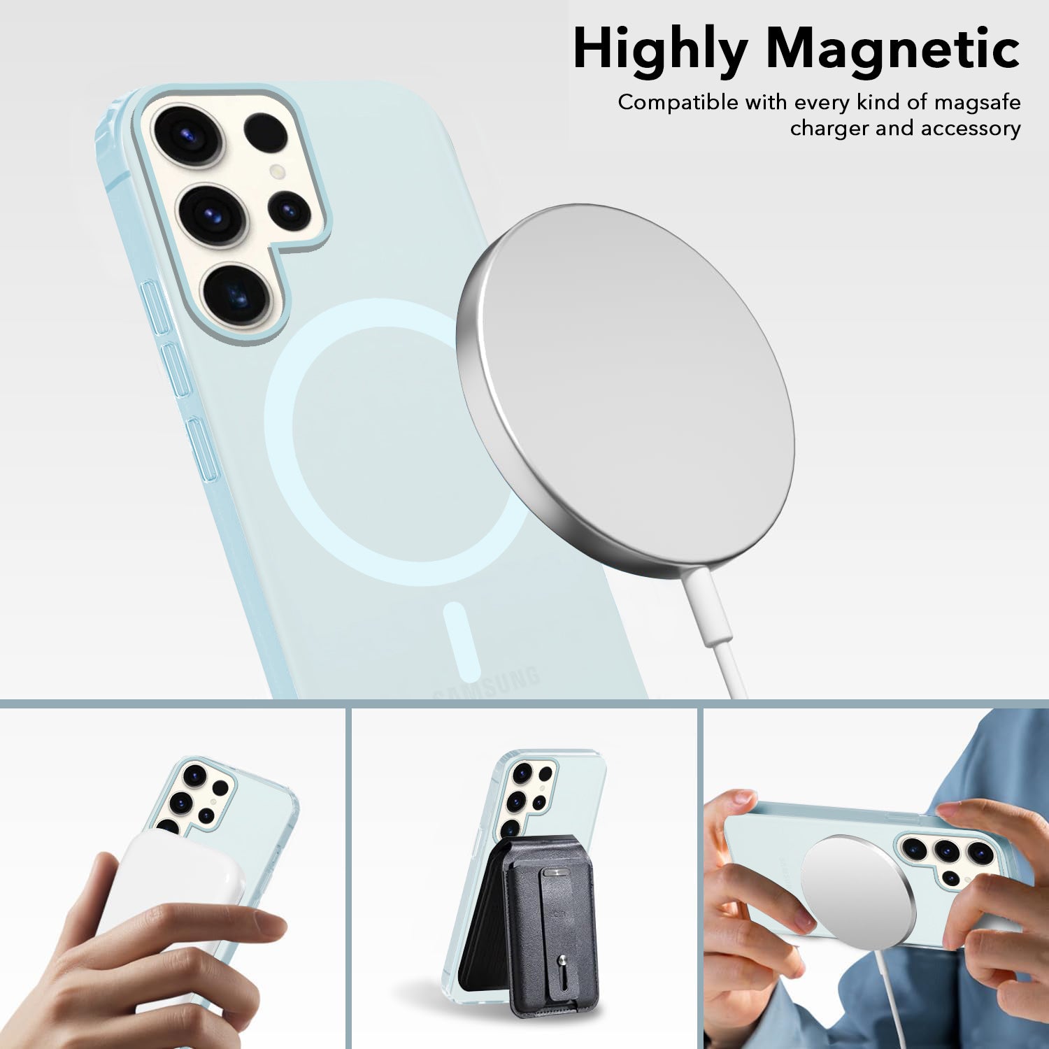 For Samsung Galaxy S23 Ultra Back Cover Case (Frosted Matte Feel | MagSafe Compatible Wireless Charging | Polycarbonate Material)