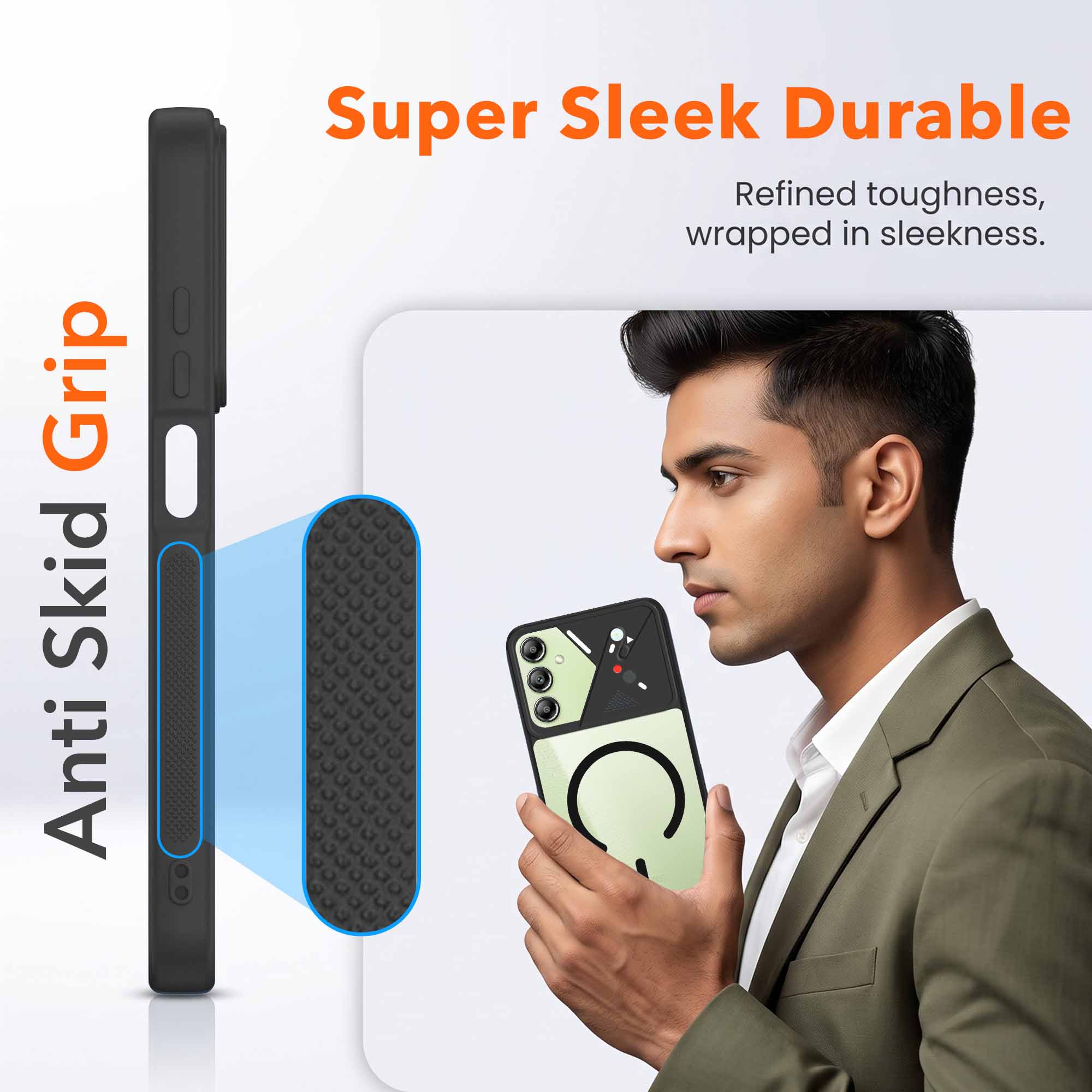 For Samsung Galaxy A14 4G | 5G Back Cover Case Lifetime Anti-Yellow Clear (Camera Protection | Side Grip | Wireless MagSafe Compatible)