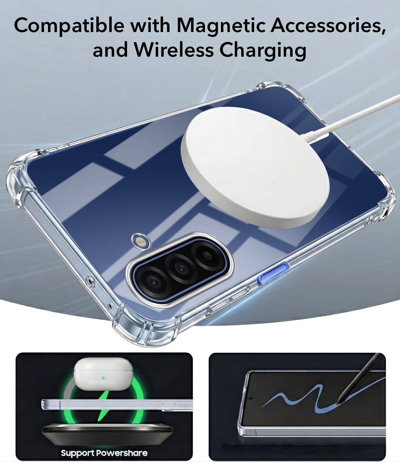 For Samsung Galaxy A17 | Samsung F17 | Samsung M17 5G Back Cover Shockproof Crystal-Clear (Magsafe Wireless Support | Drop & Camera Protection | Hard Polycarbonate)