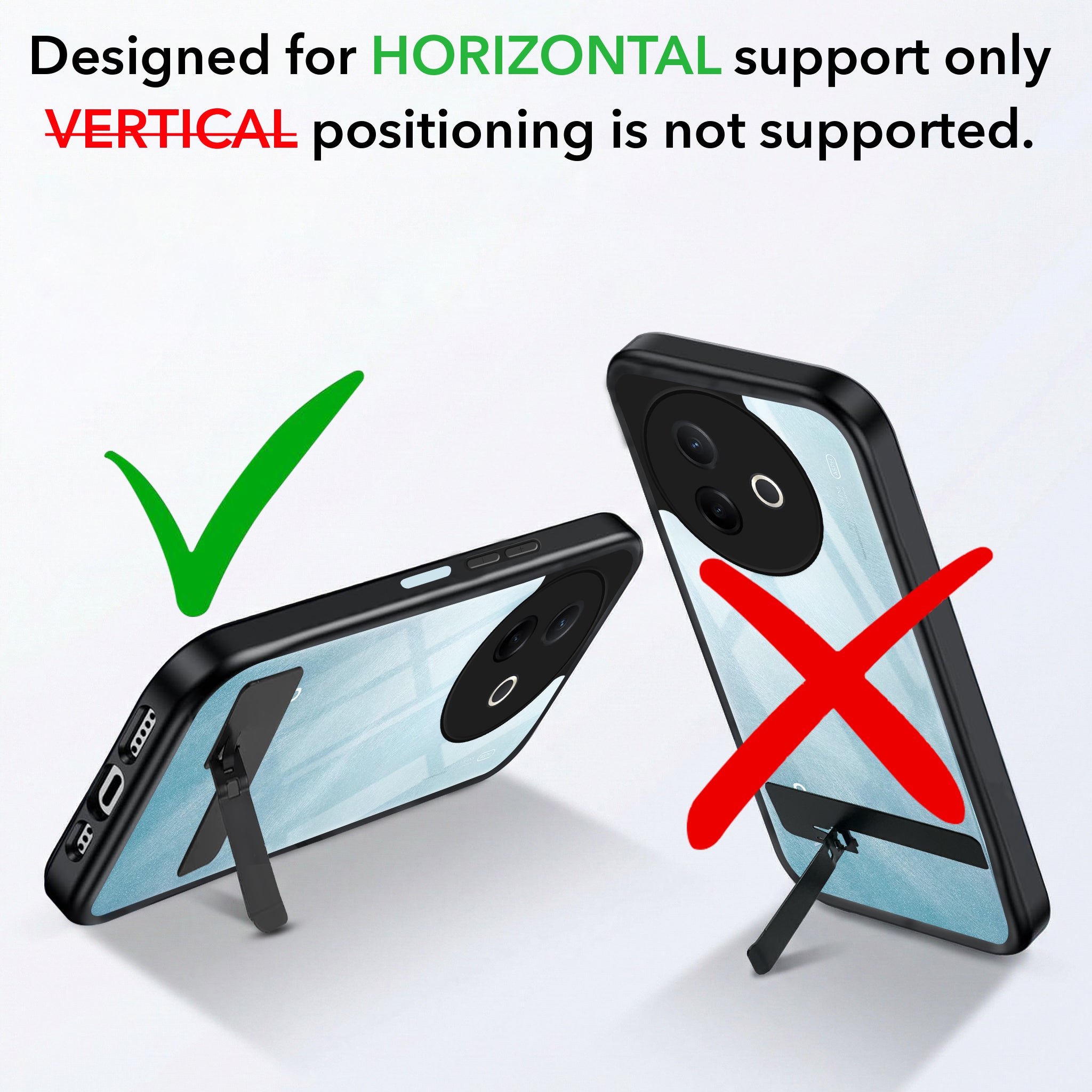For Vivo Y39 Back Cover Case (Built-in Stand | Lifetime Anti Yellow | Kickstand Shockproof | Camera Protection | MagSafe Compatible)