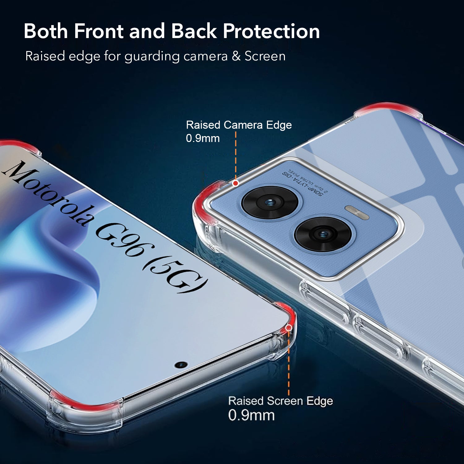 For Motorola Moto G96 Back Cover Shockproof Crystal-Clear (Drop & Camera Protection | Hard Polycarbonate)