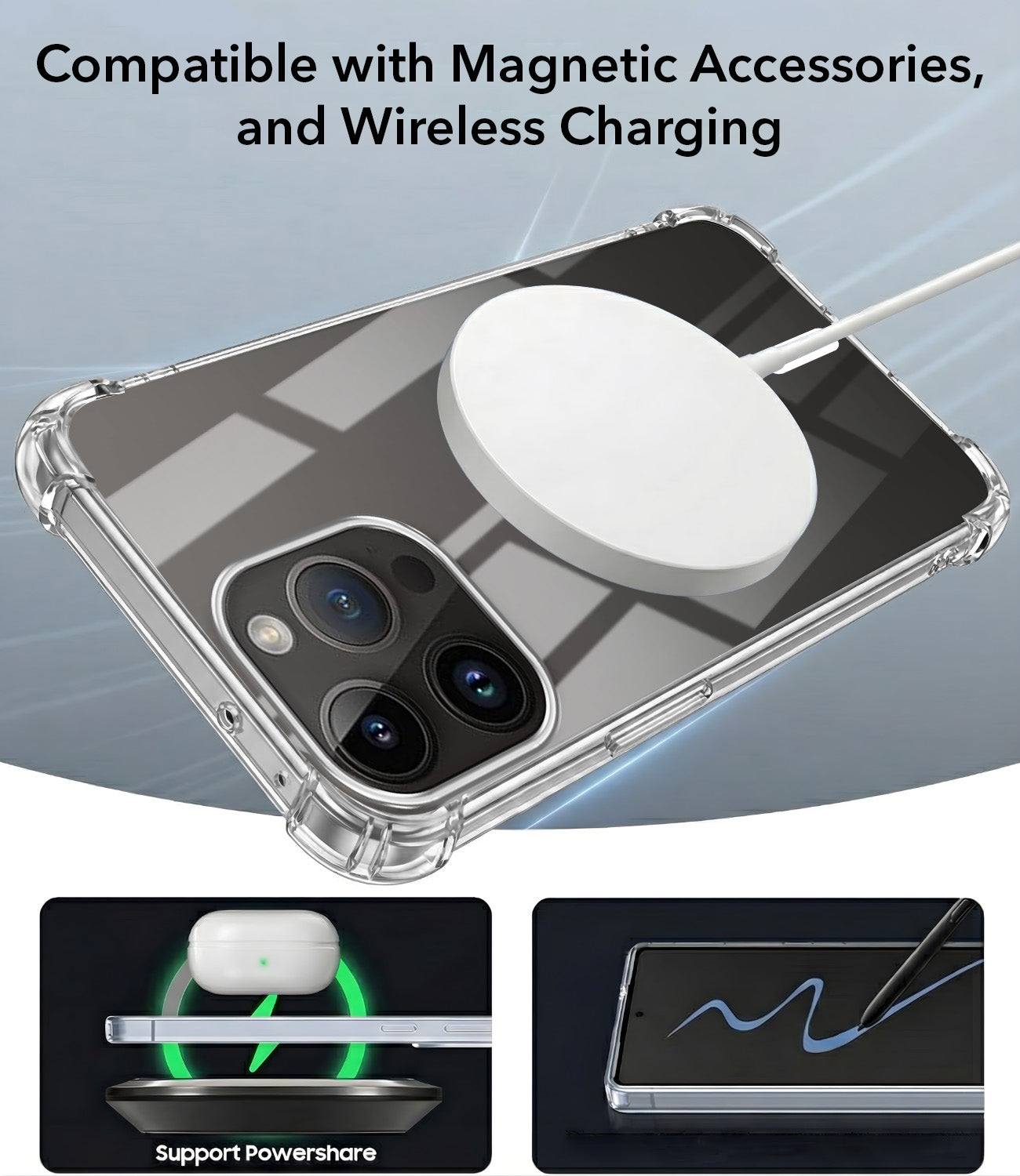 For Apple iPhone 14 Pro Back Cover Shockproof Crystal-Clear (Magsafe Wireless Support | Drop & Camera Protection | Hard Polycarbonate)