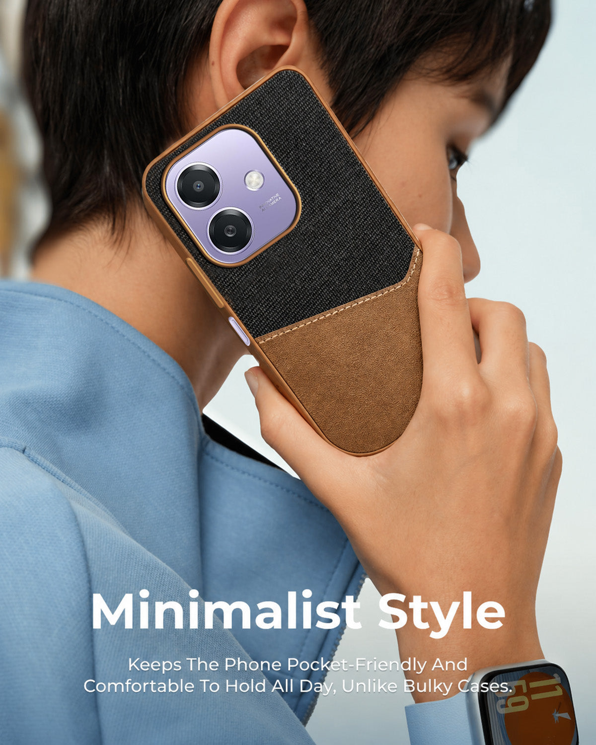 For Oppo A3X (4G/5G) | Oppo A3 5G Back Cover Case (Dual PU Leather Stitch | Professional Minimalist | Soft and Flexible)