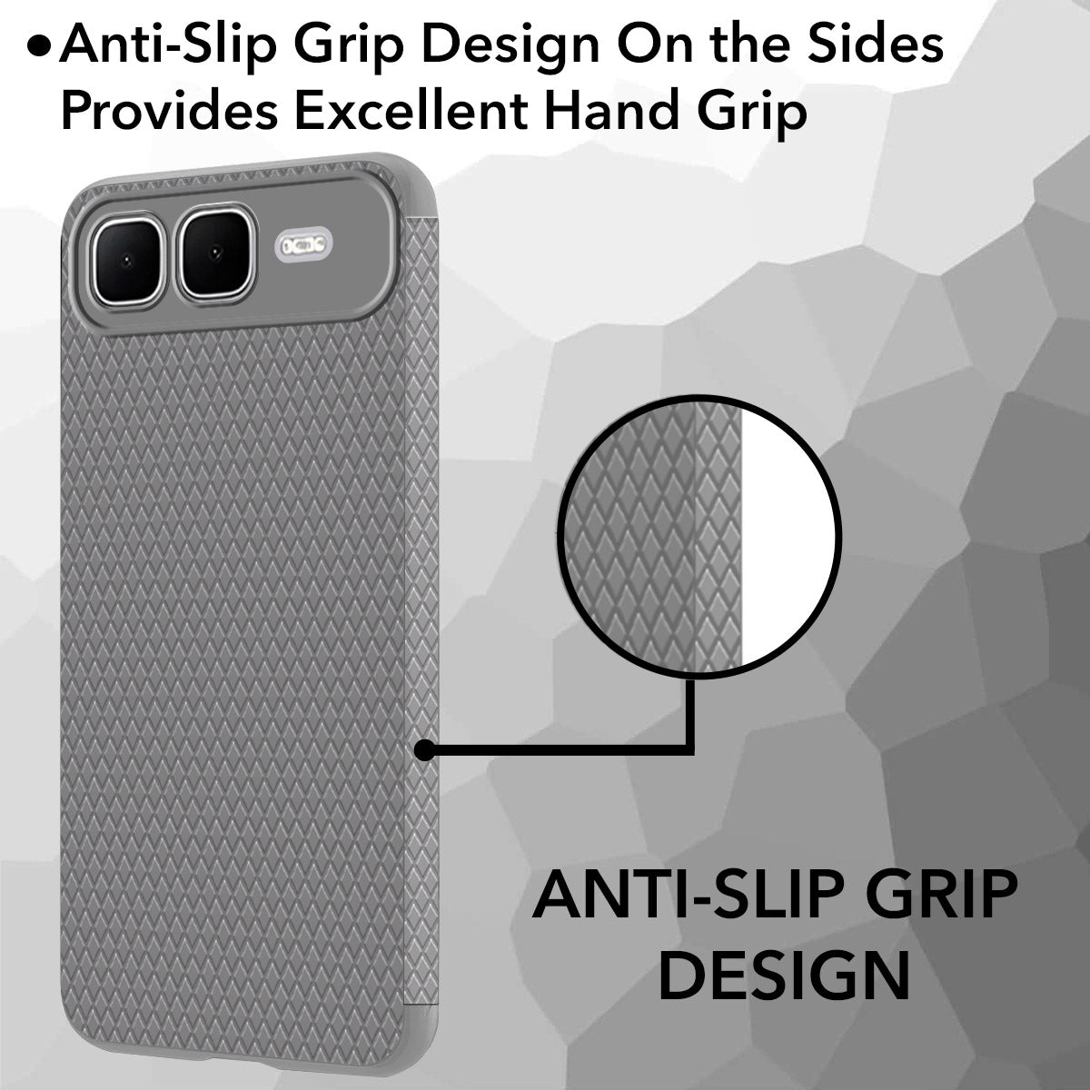 For Infinix Smart 10 Plus Back Cover Case (Camera Protection | Side Grip Texture | Soft and Flexible)