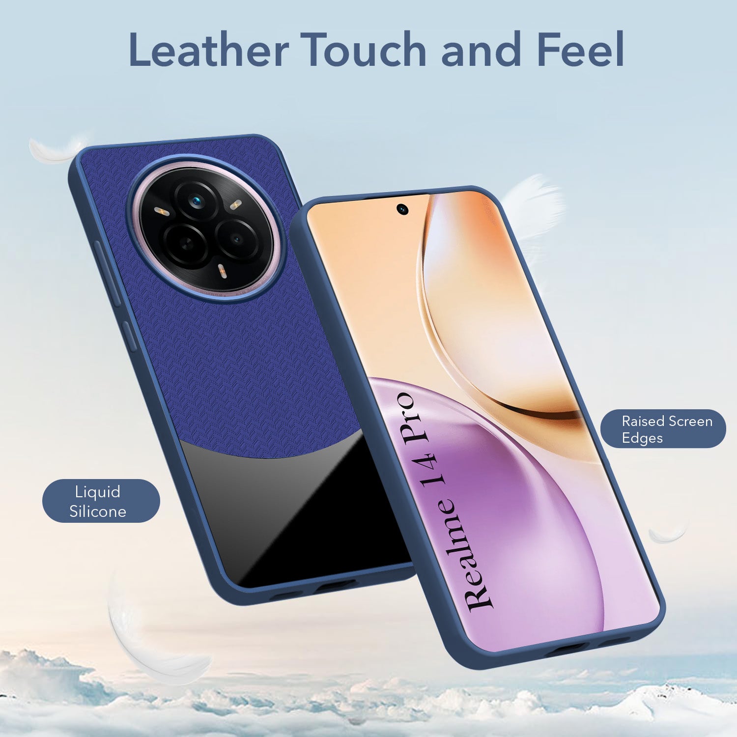 For Realme 14 Pro Back Cover Case (Elegant PU Leather Finish | Premium Minimalist Professional | Camera Protection Bump)