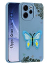 For Oppo Reno 15c Back Cover Case (Soft Butterfly Embroidery | Women Teen Girls | Camera Protection| Matte Silicone)